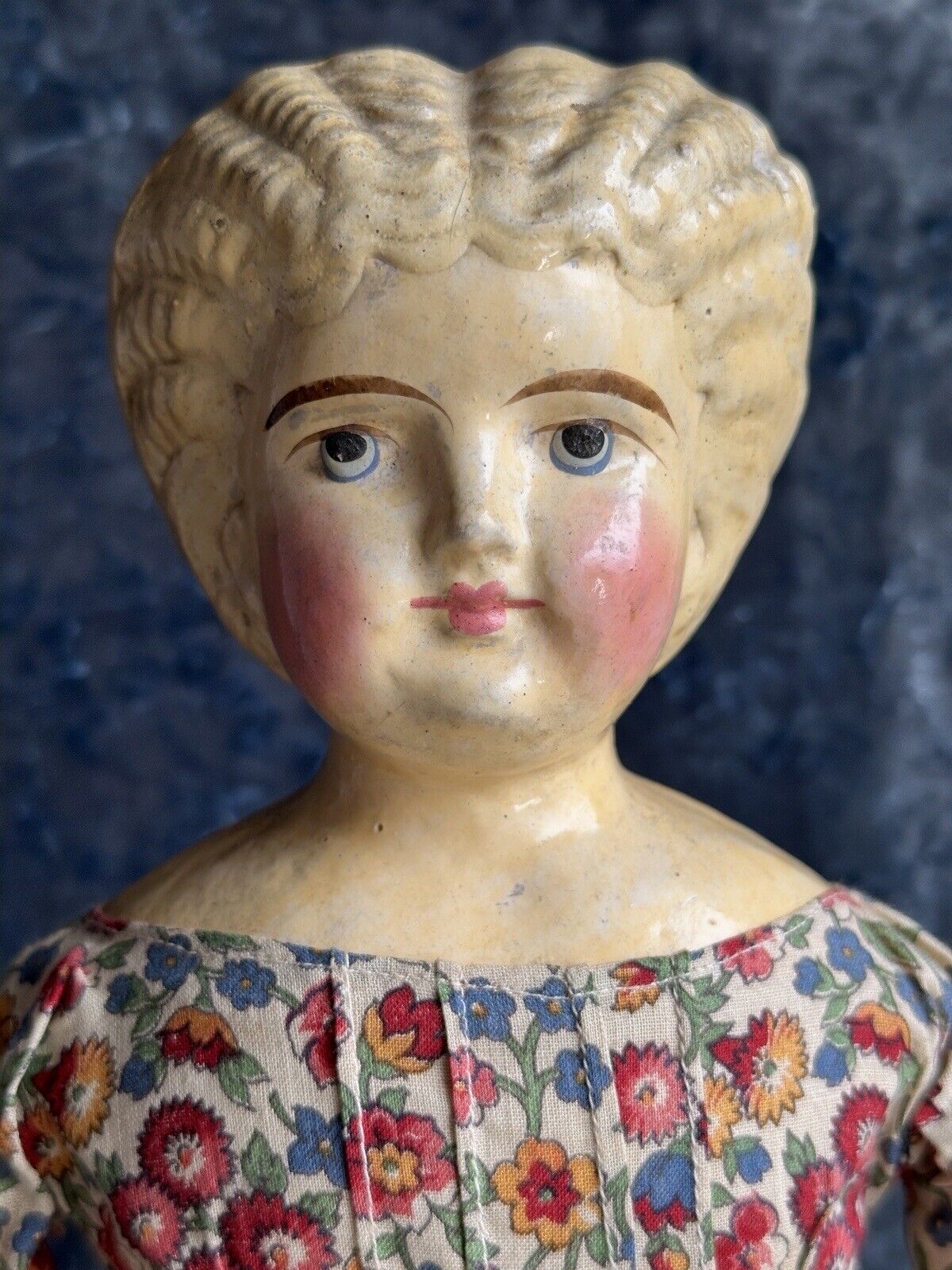 Antique German (?) Dressel (?) 20” Papier Mache Fashion Lady Doll