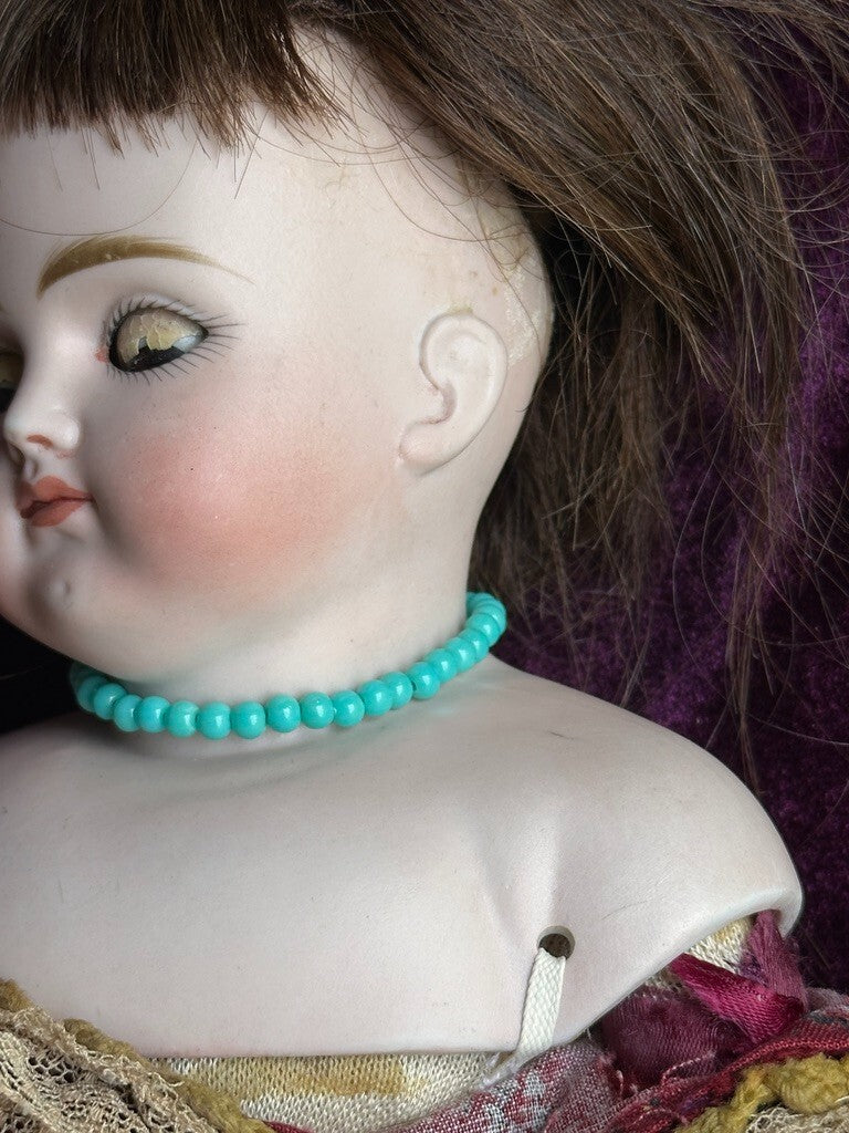 Antique German 16” Early Kestner Alphabet Series Closed Mouth Bisque Head Doll