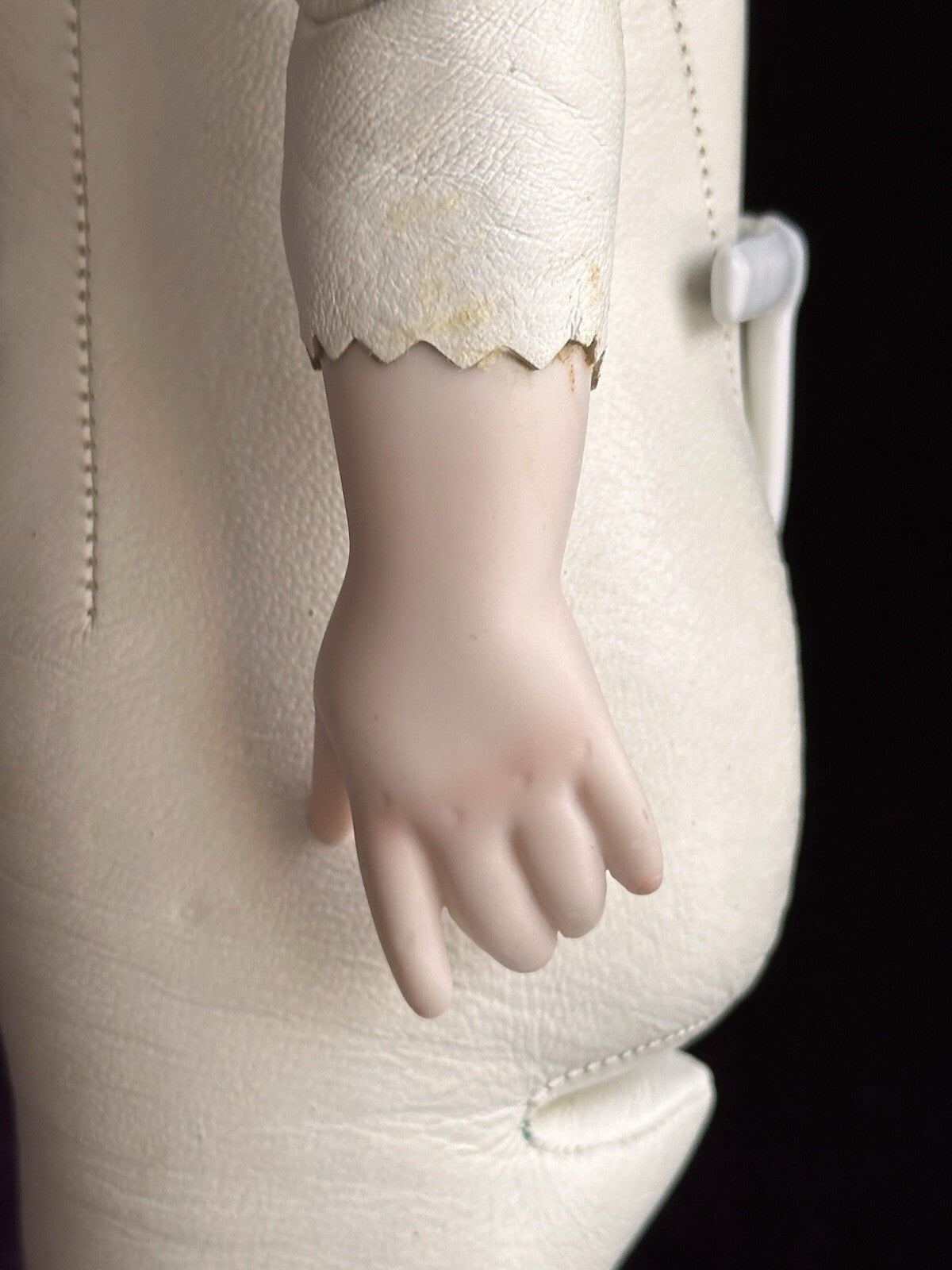 Vintage Porcelain 19” Repro of Antique French Bru Circle Dot Doll by Clara Wade
