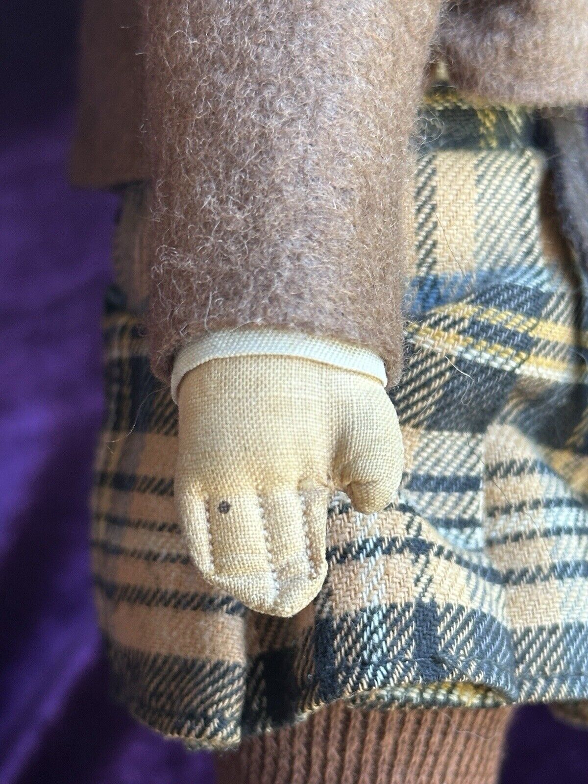 Vintage Early English 12” Chad Valley Hygienic Cloth Girl Doll with Glass Eyes