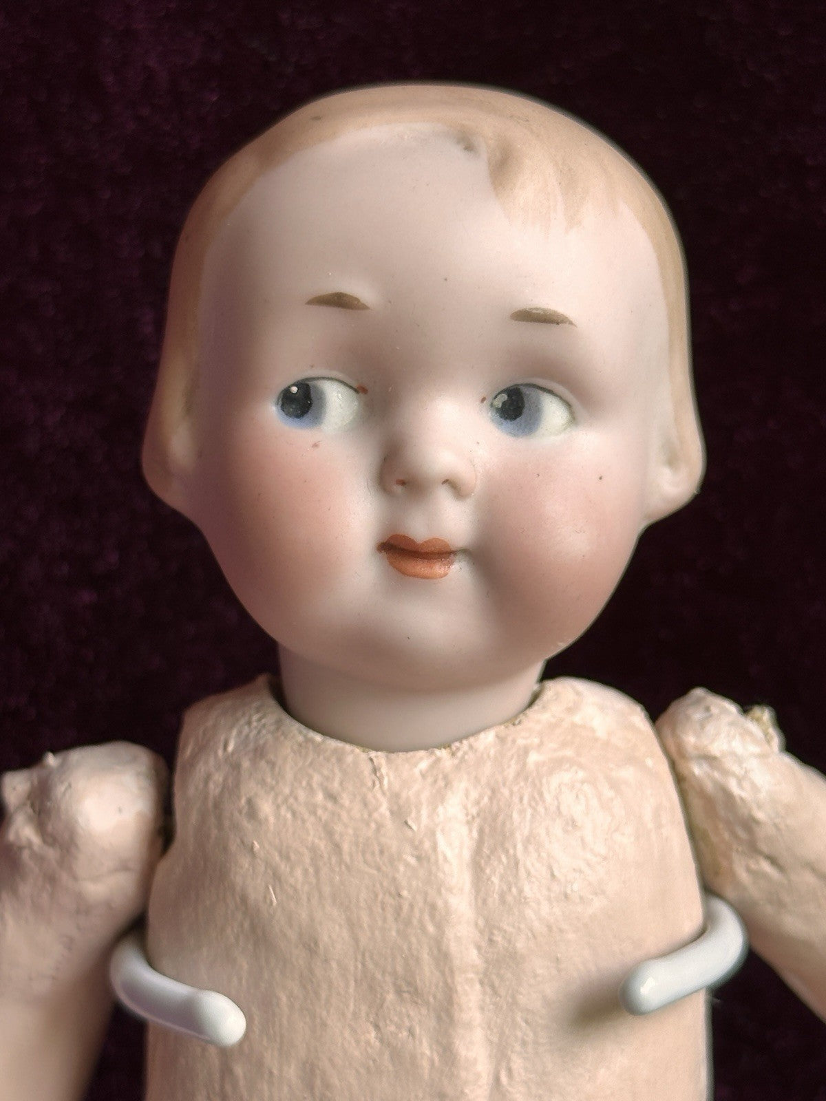 Antique German 6.75” Armand Marseille 210 Googly Eyes Bisque Head Doll