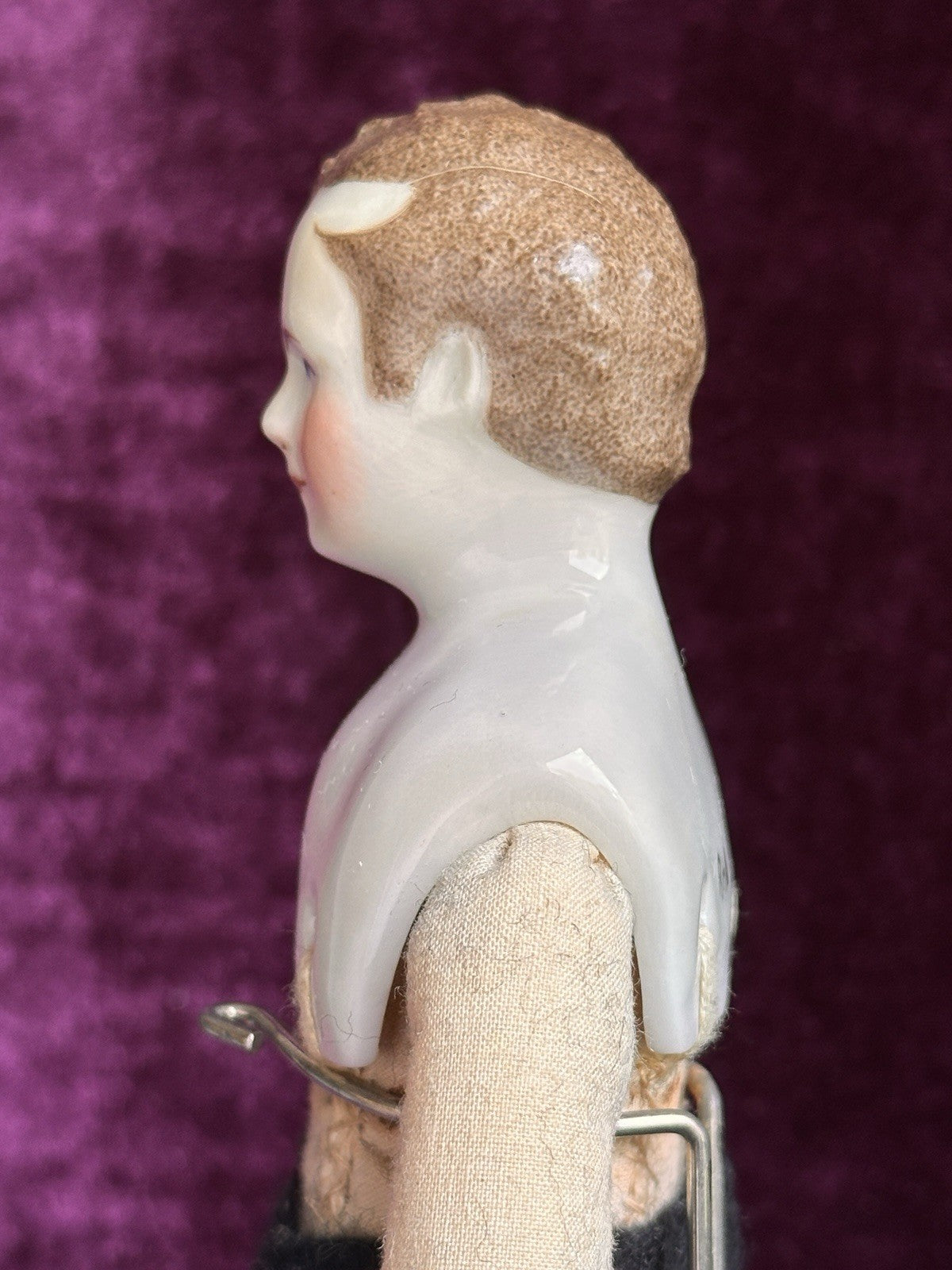 Rare 10.5” Porcelain Reproduction Of Antique German Male China Groom Doll