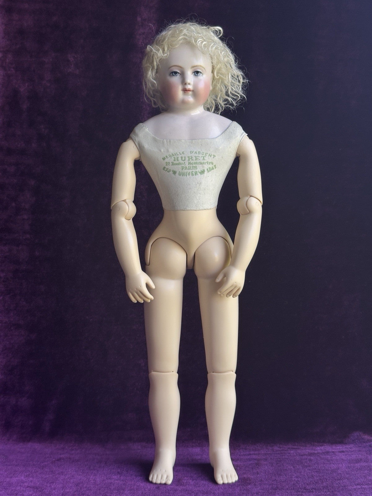 Collectible Porcelain Reproduction of Antique French Huret China Fashion Doll