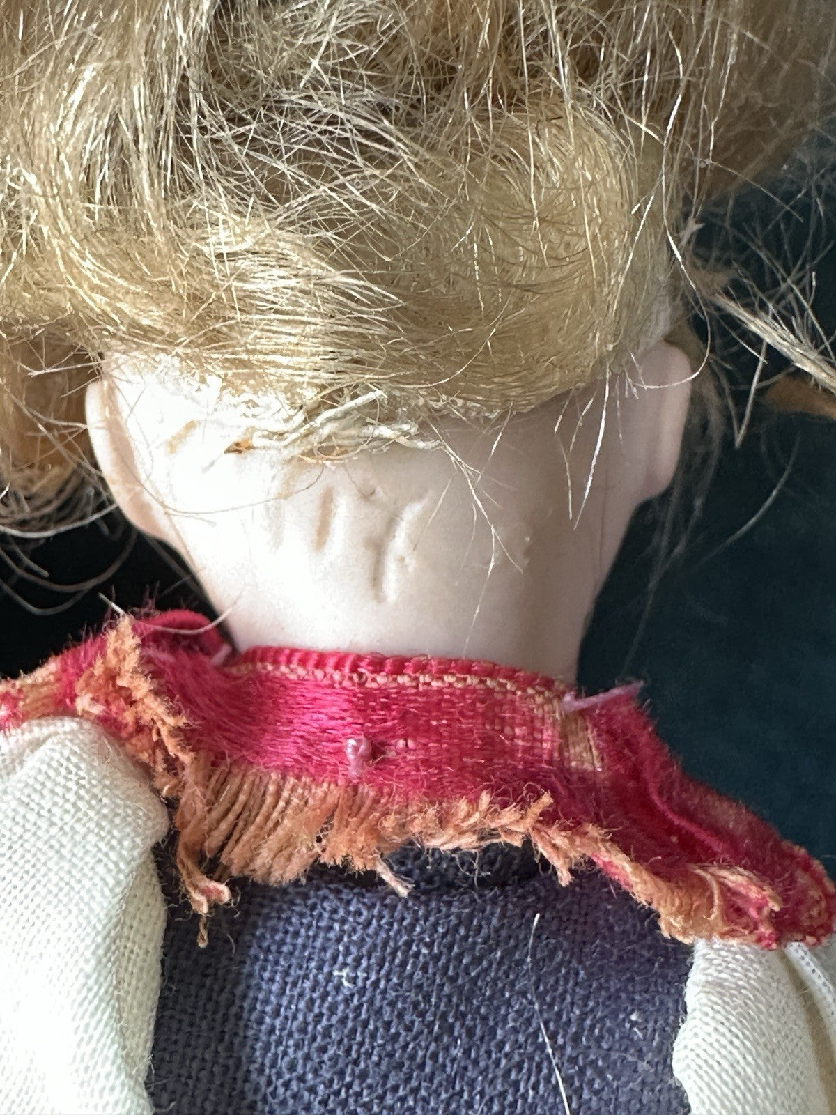 Antique German 4 3/4” Mignonette Doll Bisque Head Composition Body