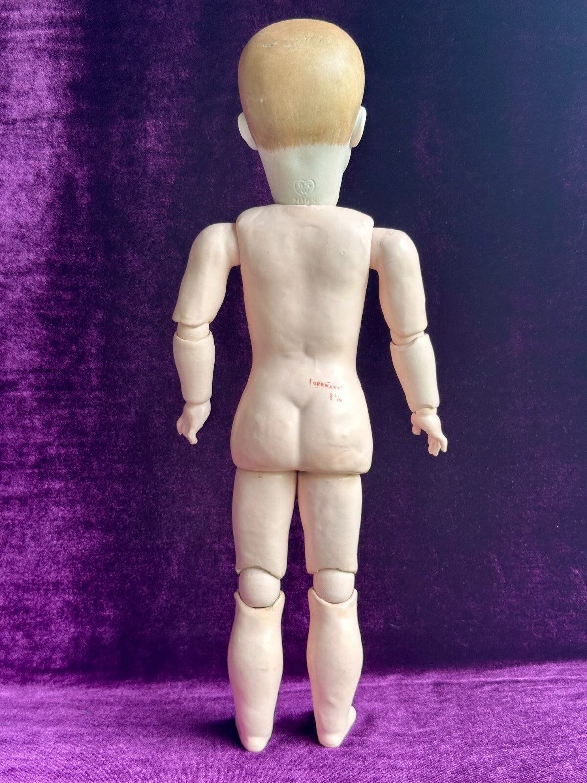 Antique 17" Bruno Schmidt 2048 Tommy Tucker Bisque Head Character Boy Doll