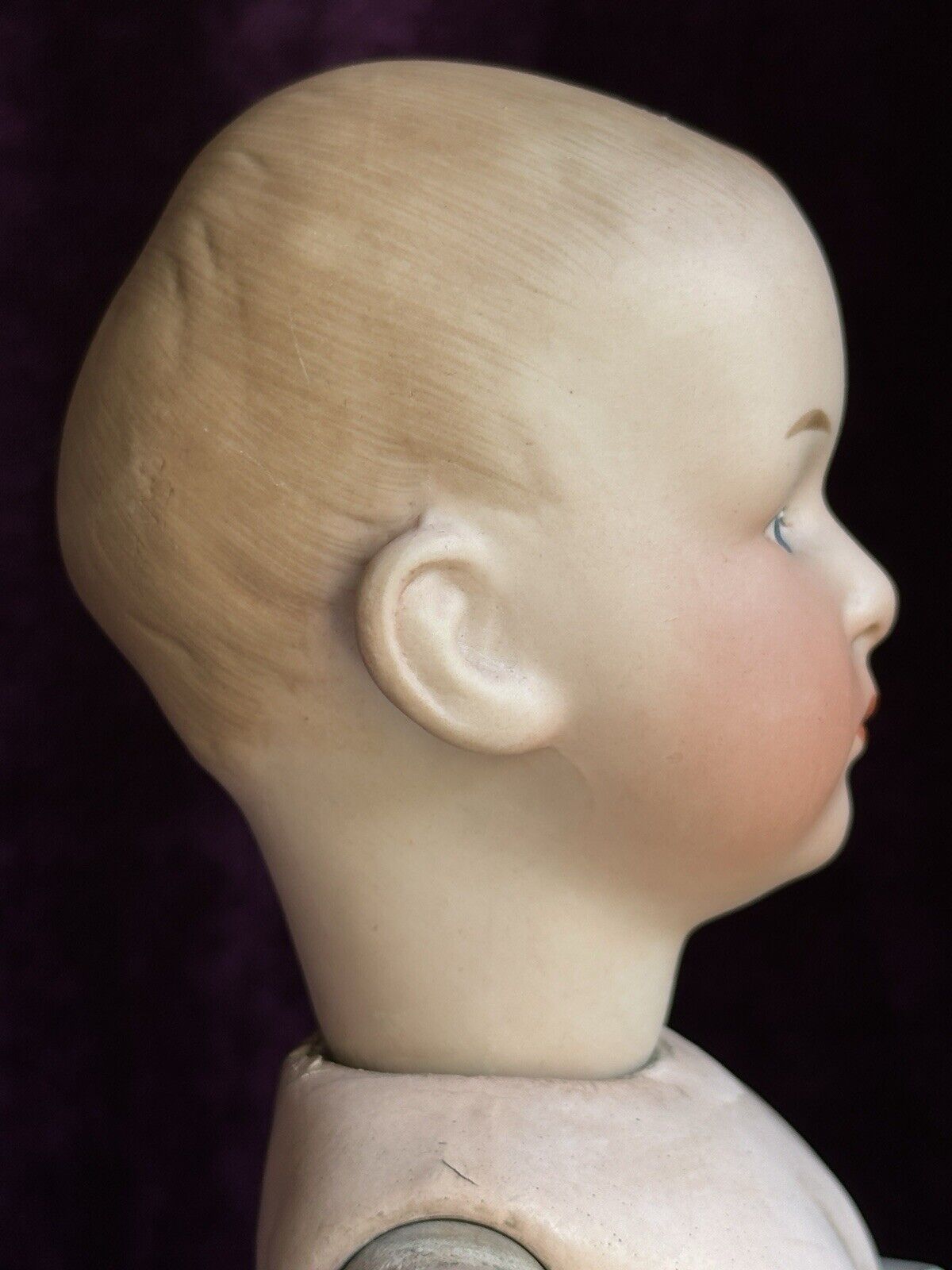 Antique German 14.5” Gebruder Heubach 7602 Pouty Bisque Head Character Boy Doll