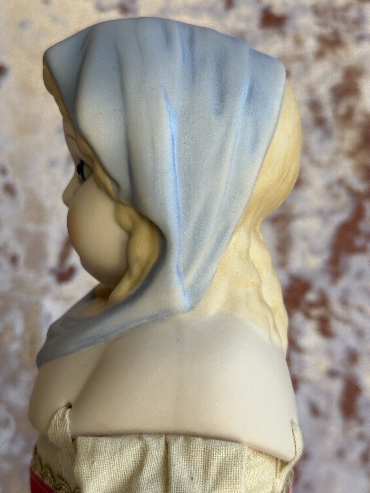 Vintage Emma Clear Queen Louise Blue Scarf Parian Lady Bisque Doll Glass Eyes