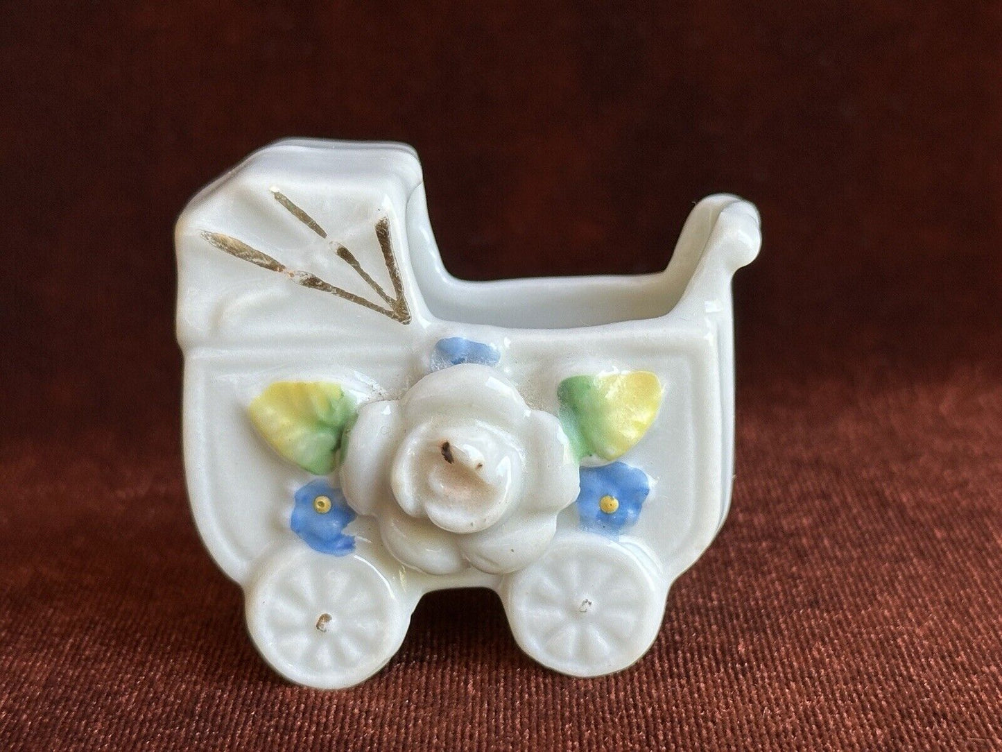 Artist Signed 3” Polymer Clay (?) Miniature Dollhouse Doll with Accessories