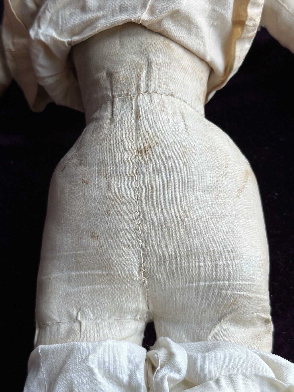 Rare Antique German 21” Covered Wagon China Doll with Glass Eyes
