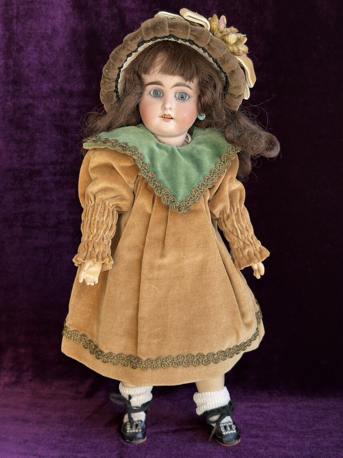 Antique German 13” Gebruder Kuhnlenz 44-24 Dep Bisque Head Doll