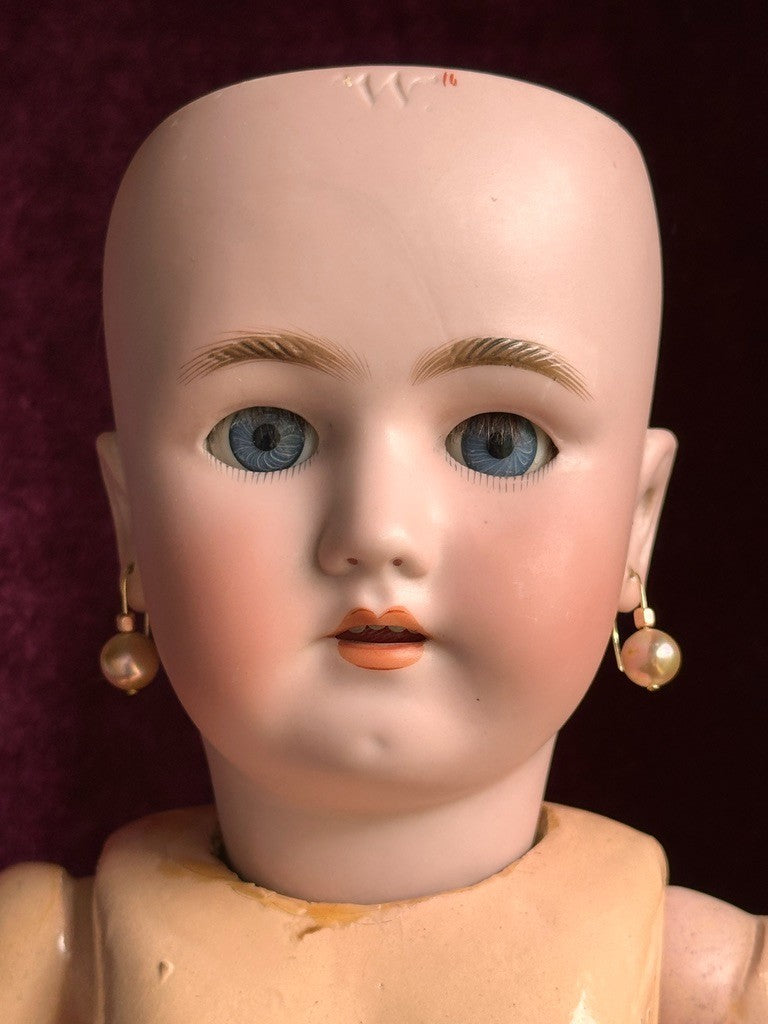 Antique German Halbig Handwerck Bebe Cosmopolite Bisque Head Doll Crier Orig Box