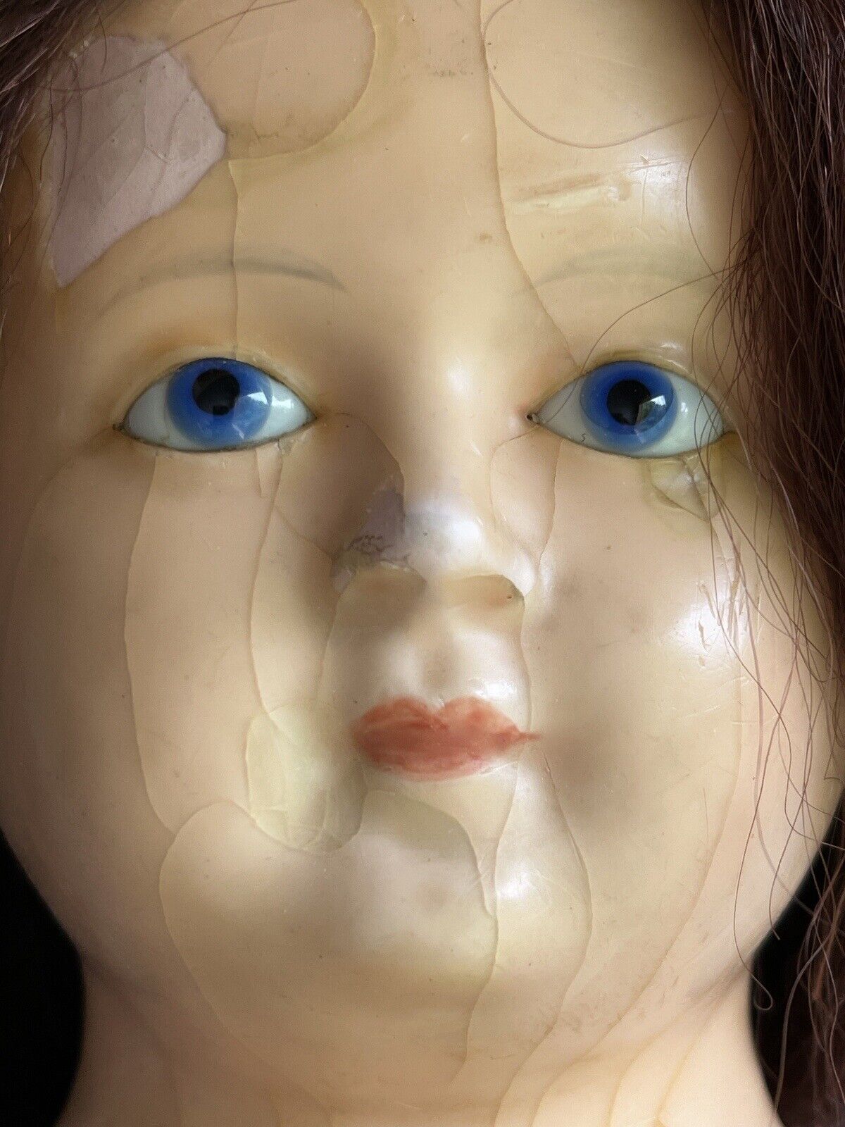 Large Antique German 30” Wax Over Papier Mache Doll
