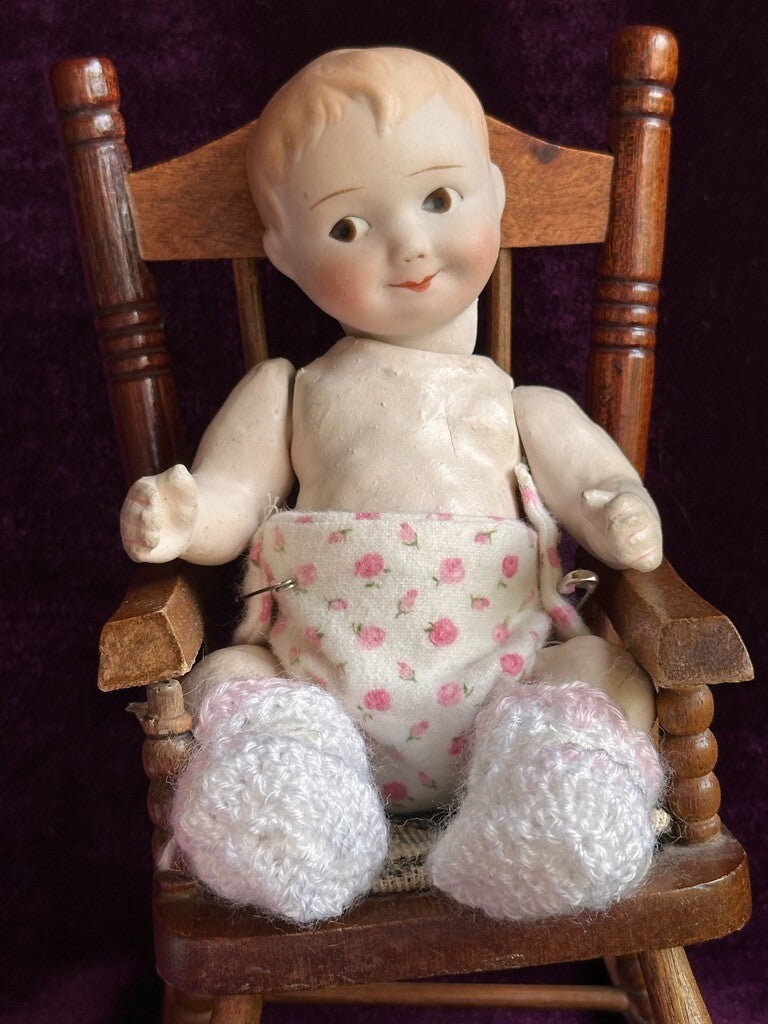 Antique Nippon 7" Bisque Head Composition Body Character Baby Doll