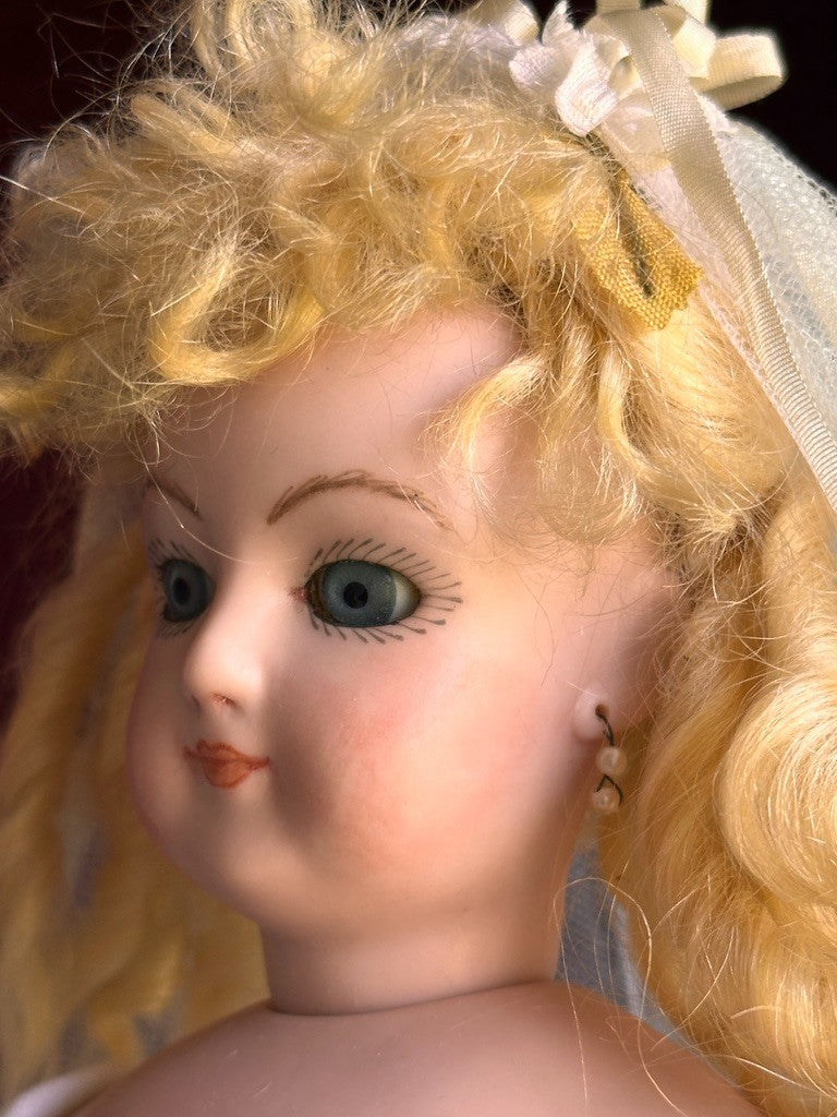 Vintage Porcelain 15” Reproduction of Antique French Gaultier Fashion Bride Doll