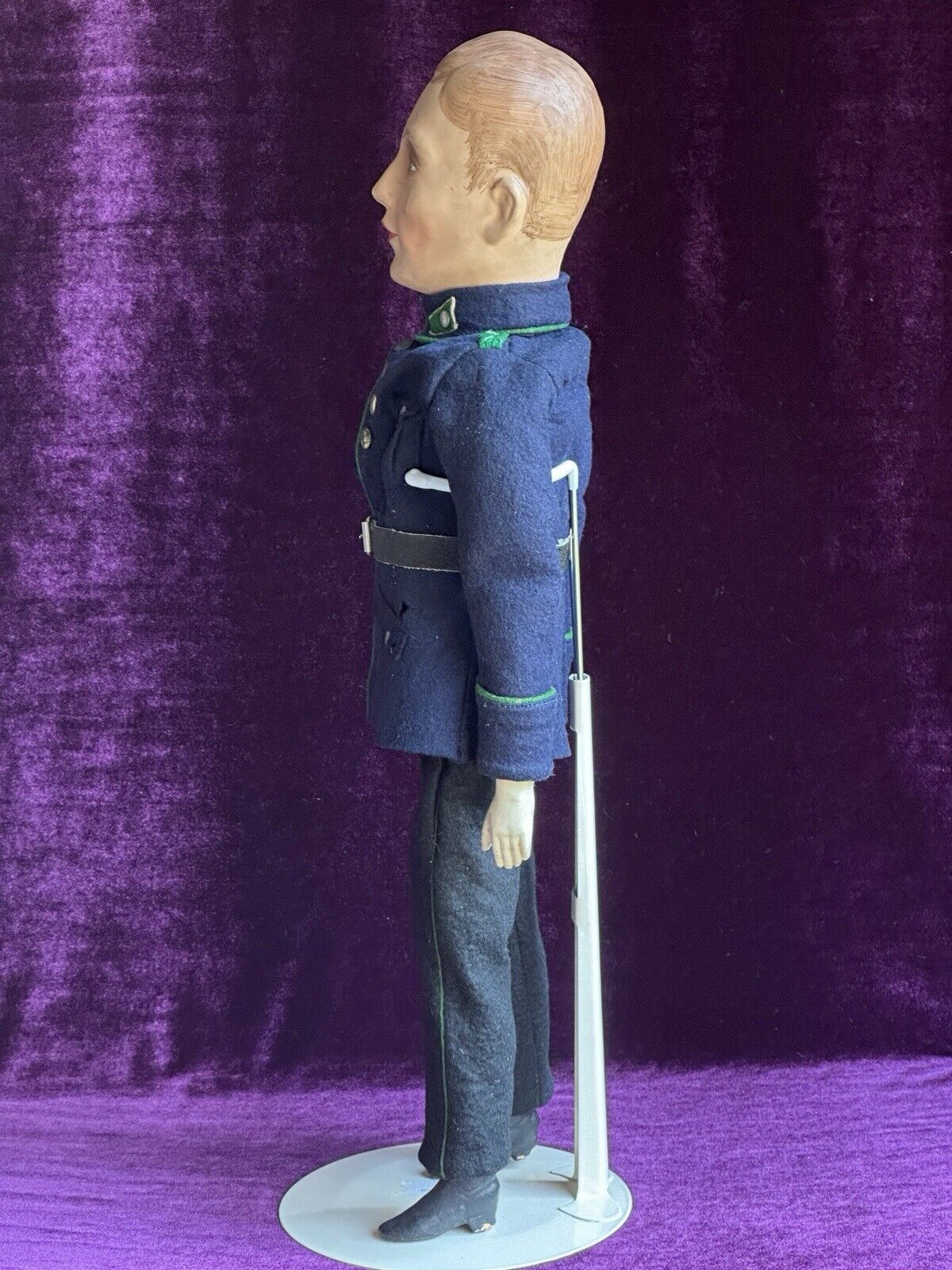 Unidentified Antique 20” French (?) Composition (?) Cloth Military Soldier Doll
