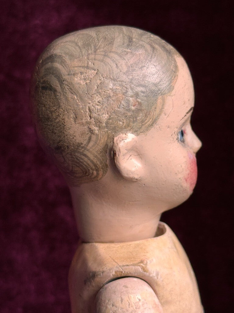 Antique French 11.5" Tout en Bois Wood Doll – Motschmann Type Body