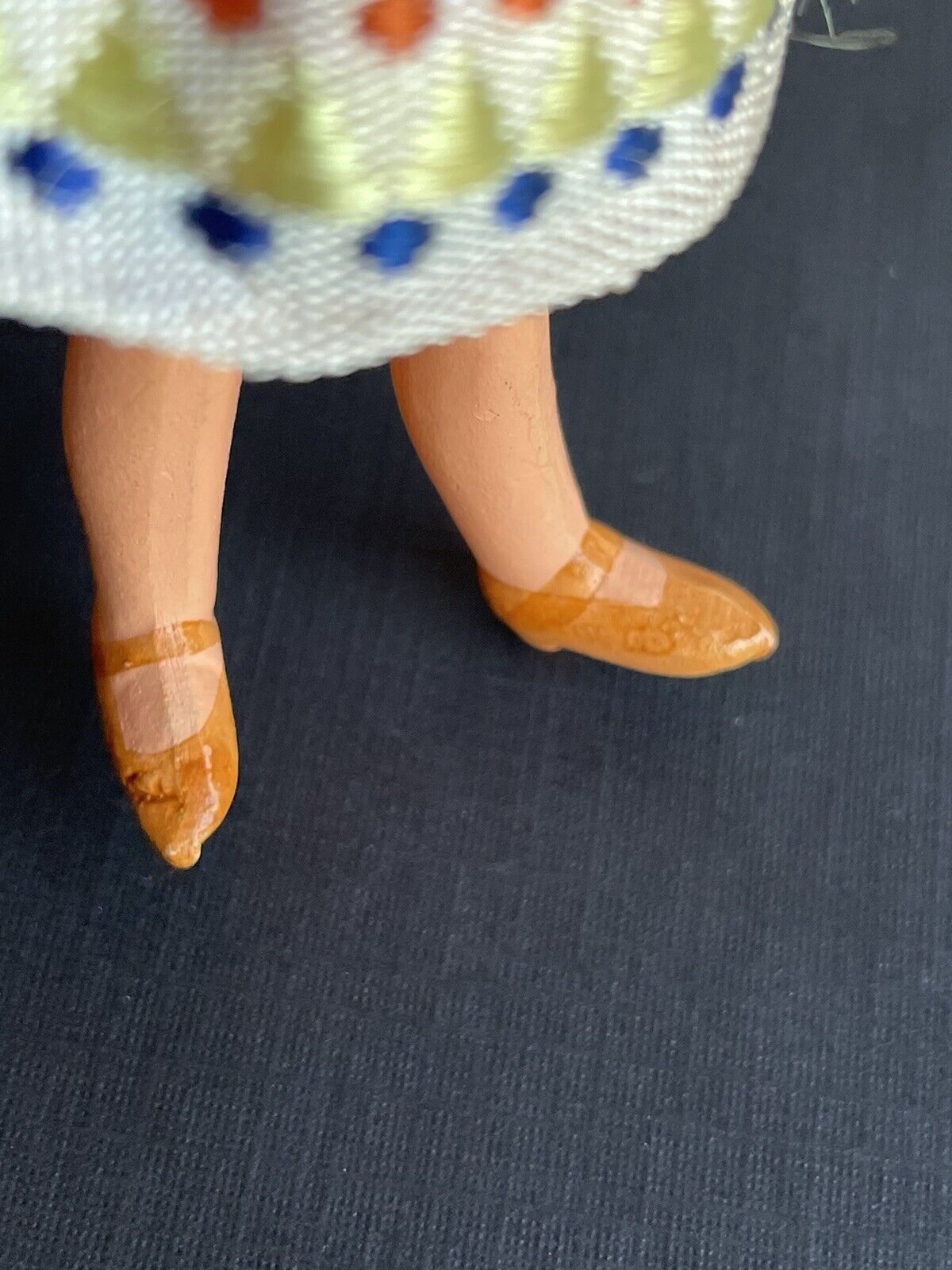 Pair of Antique German Hertwig All Bisque Miniature Dollhouse Boy and Girl Dolls