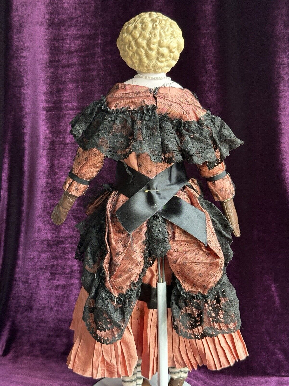 Antique German 24" ABG 1000 Highland Mary Parian China Head Doll with Glass Eyes