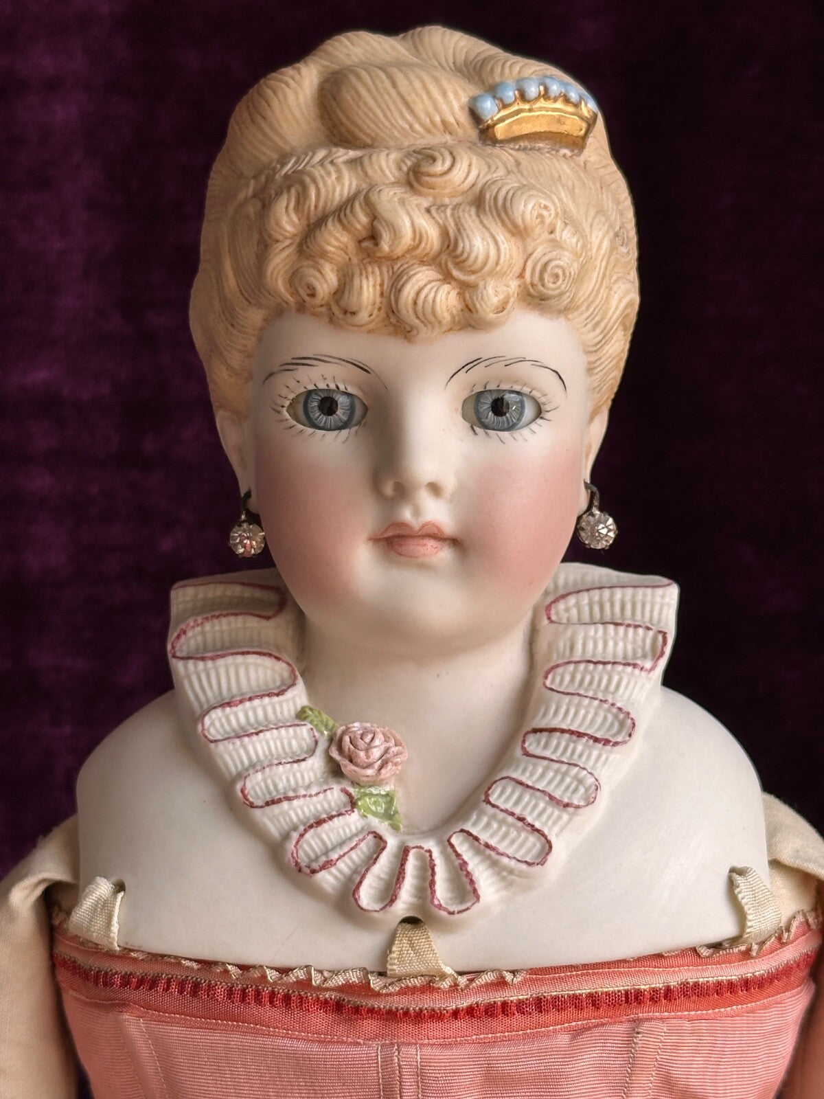 Rare Vintage 20.5” Reproduction of Antique German Kling Parian Doll Glass Eyes