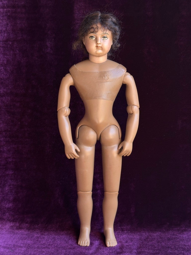 Rare 15” Dark Complexion Porcelain Repro of Antique French Huret Fashion Doll