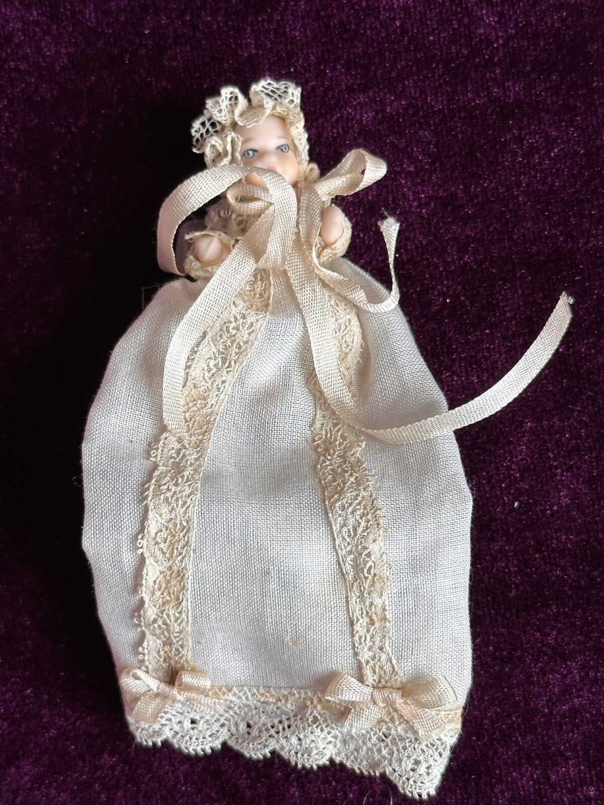 Porcelain 7” Reproduction of Antique Simon Halbig Mignonette Doll with Baby