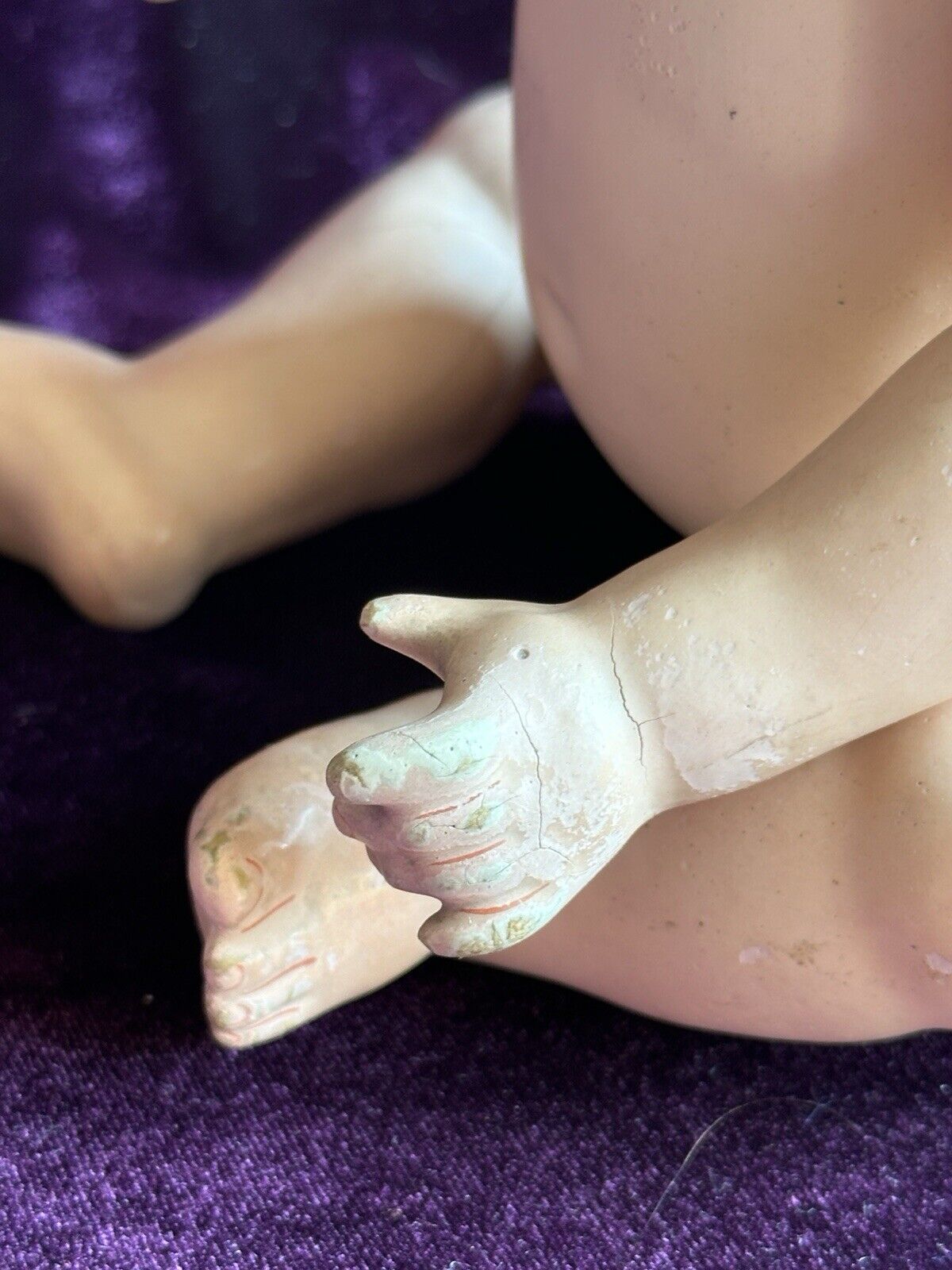 Antique German 11” Kley Hahn 525 Solid Dome Bisque Head Baby Doll Intaglio Eyes