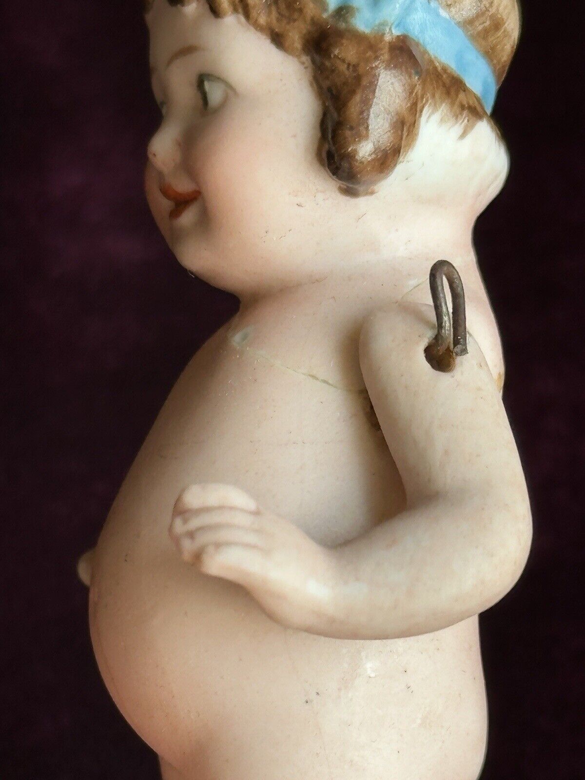 Antique German 2.75” Miniature All Bisque Googly Eyes 89-7 Character Doll