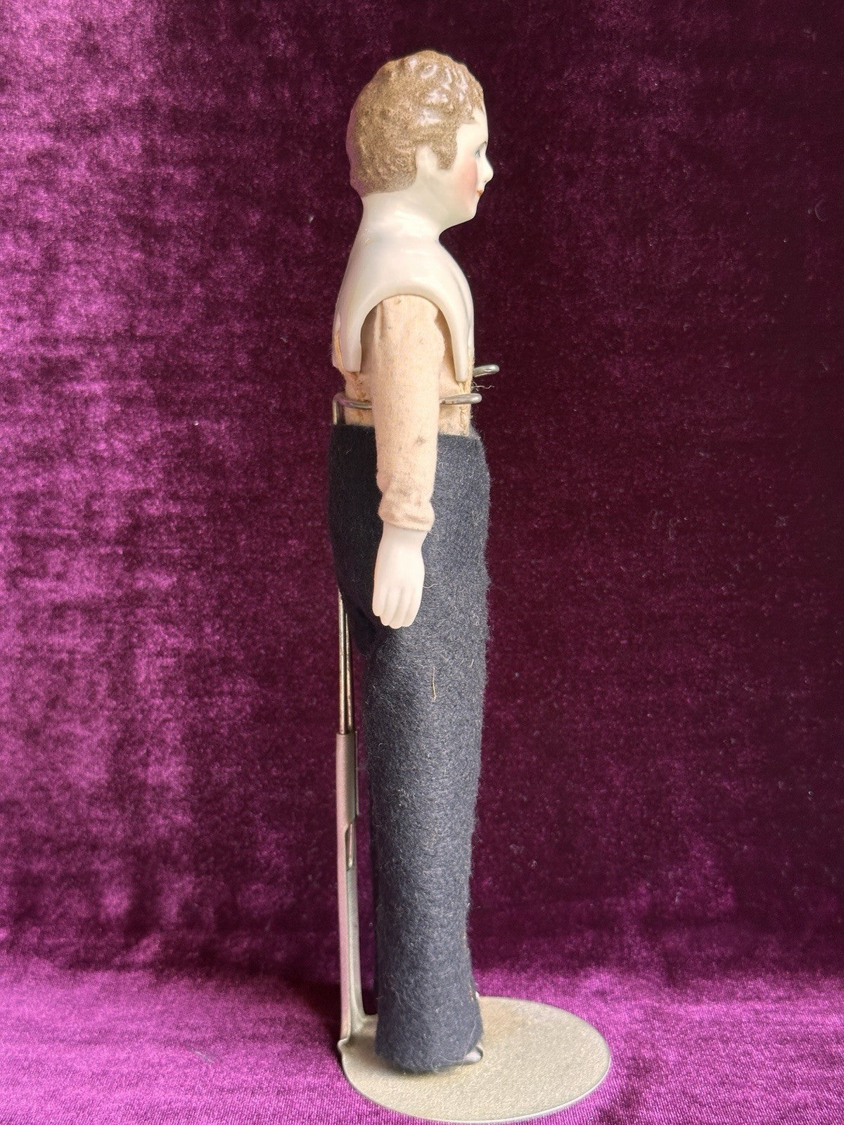 Rare 10.5” Porcelain Reproduction Of Antique German Male China Groom Doll