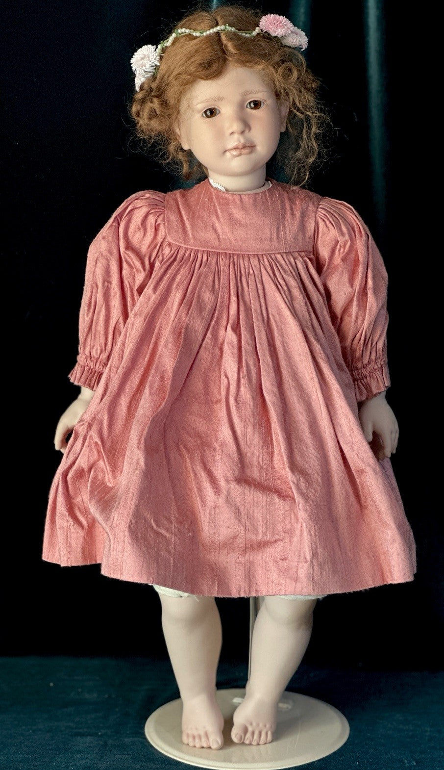Collectible Artist 22” Porcelain Doll “Moni” by Ruth Treffeisen LE 1/100 COA