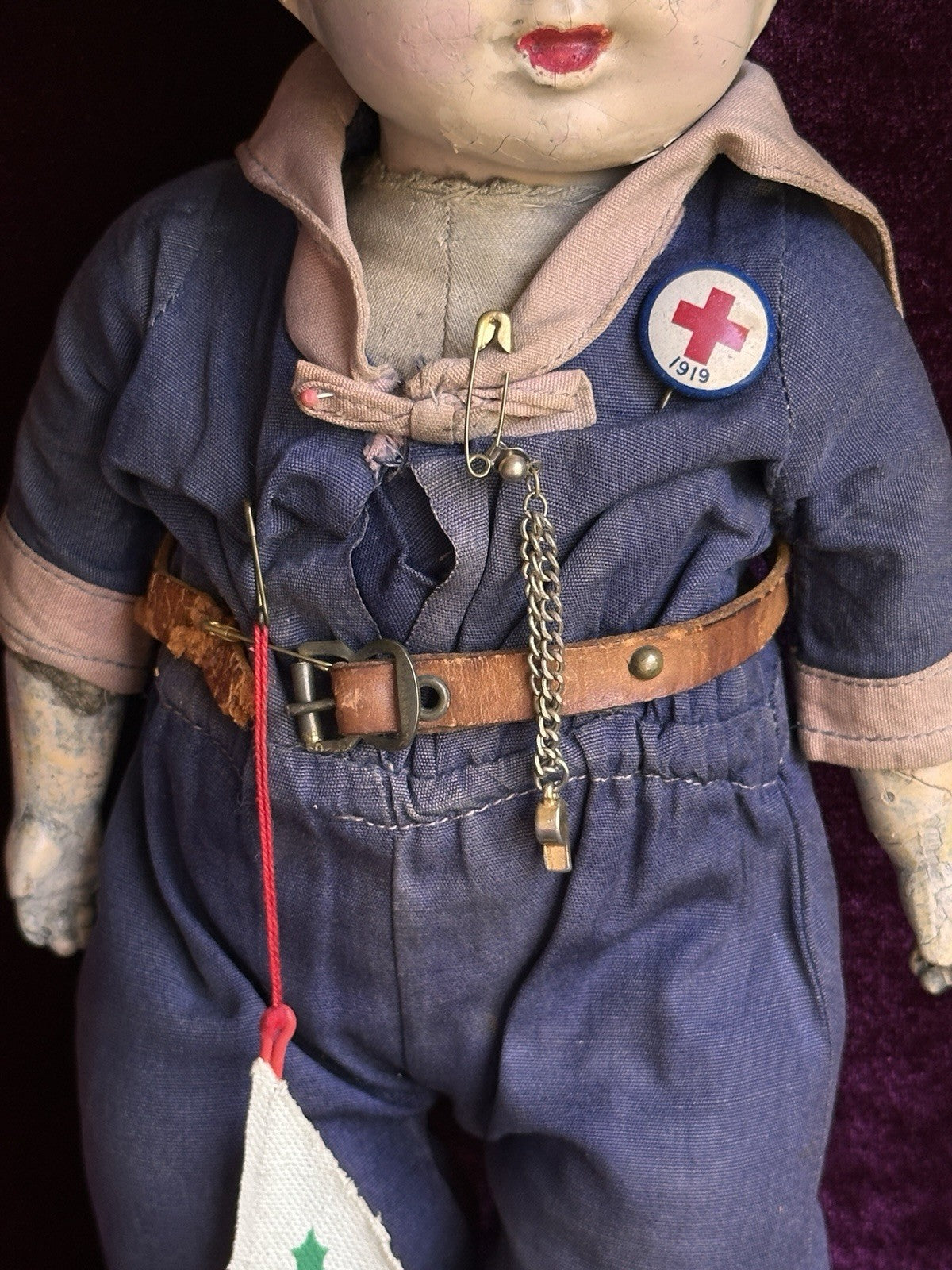Antique American 14” Early Composition Natural Doll Company Boy