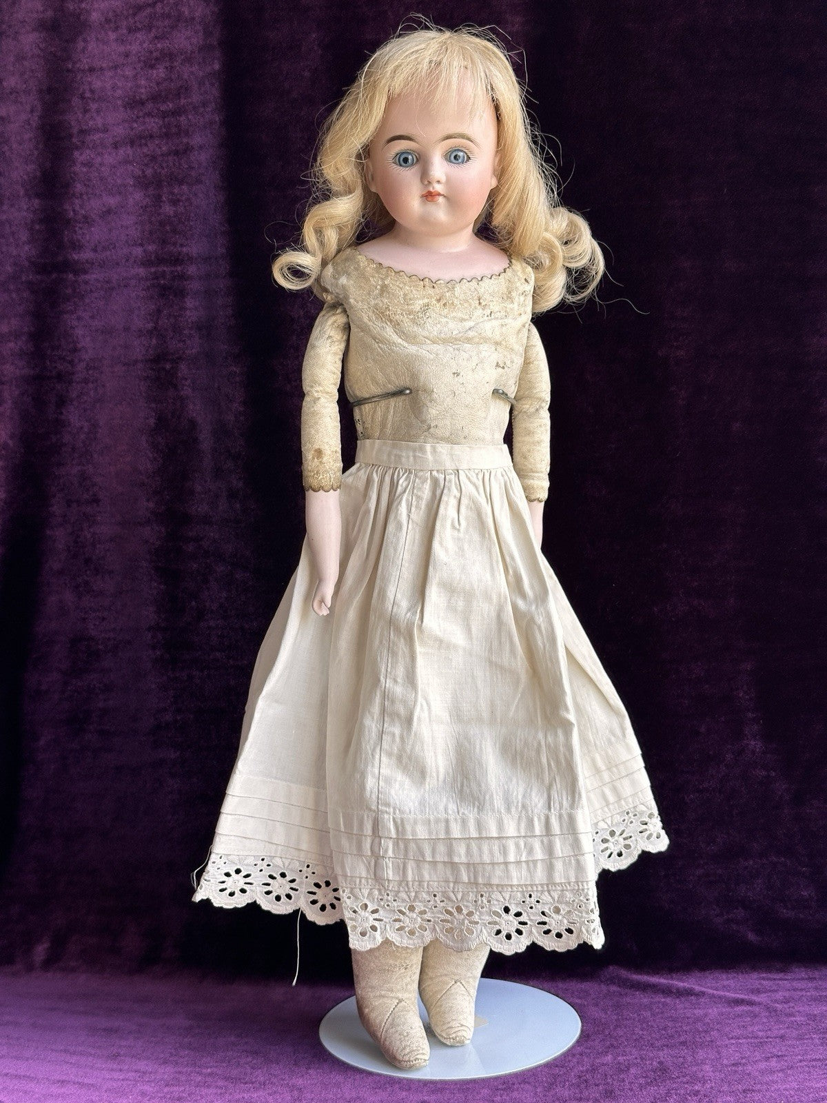 Antique German 21” Kestner Alphabet Series Closed Mouth Bisque Head Doll