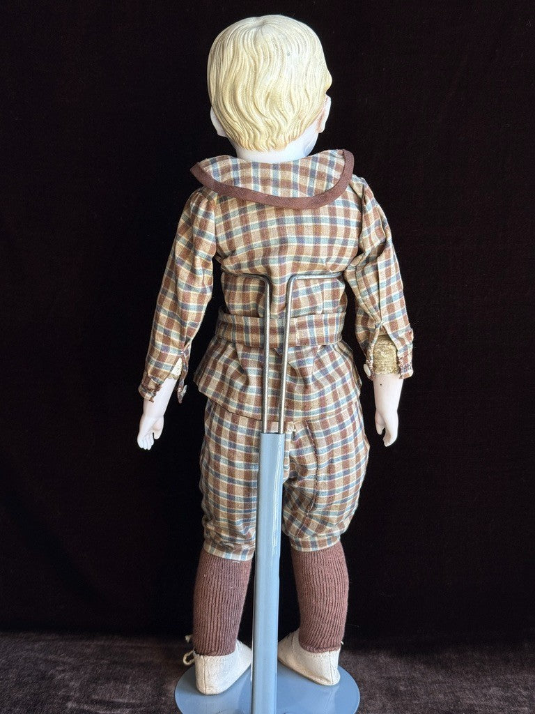 Rare Antique German 16” Gebrüder Kuhnlenz 19 26 Molded Hair Parian Bisque Doll