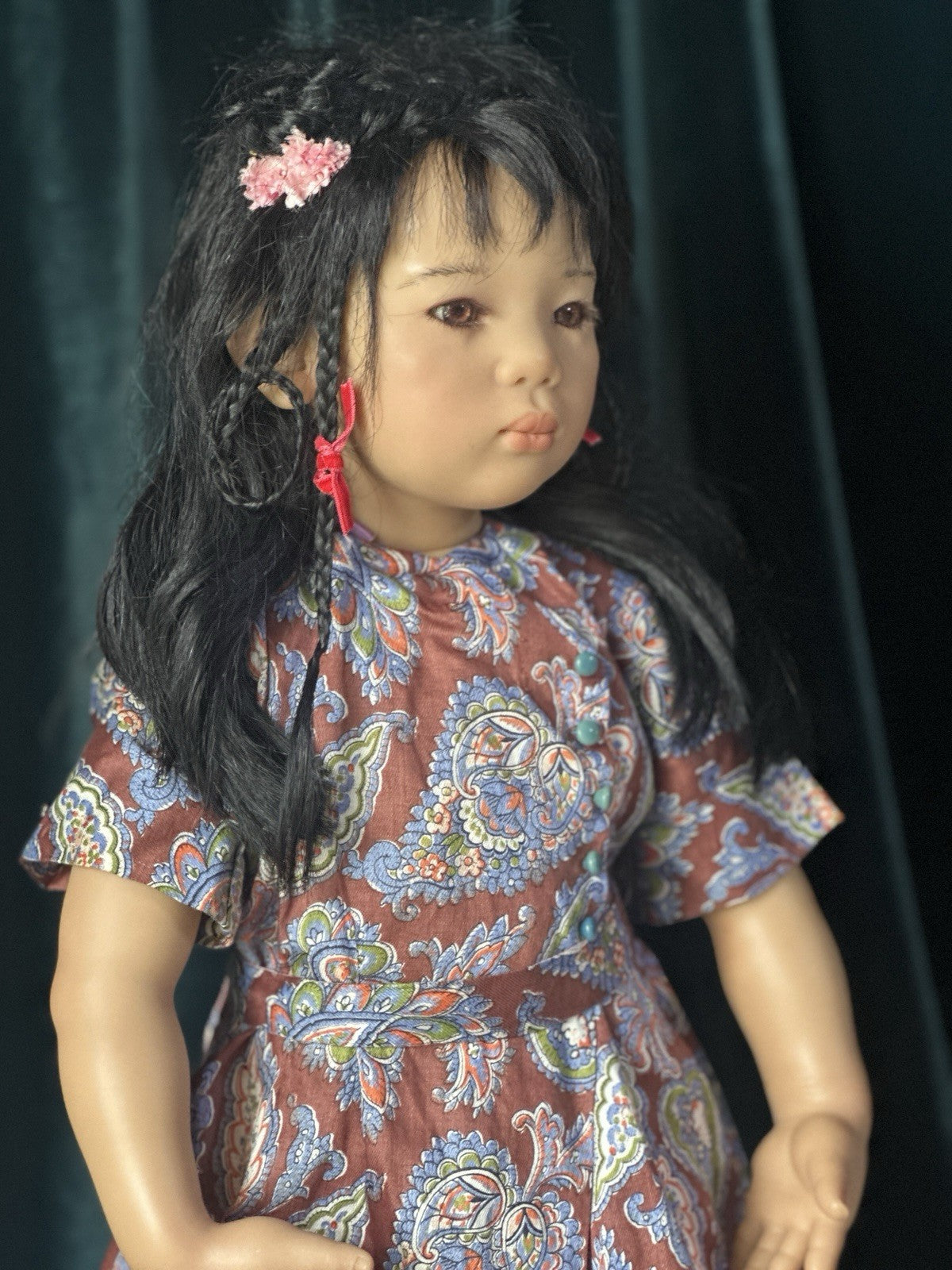 Collectible German Annette Himstedt Vinyl 26” Doll “Mia Yin” Redressed