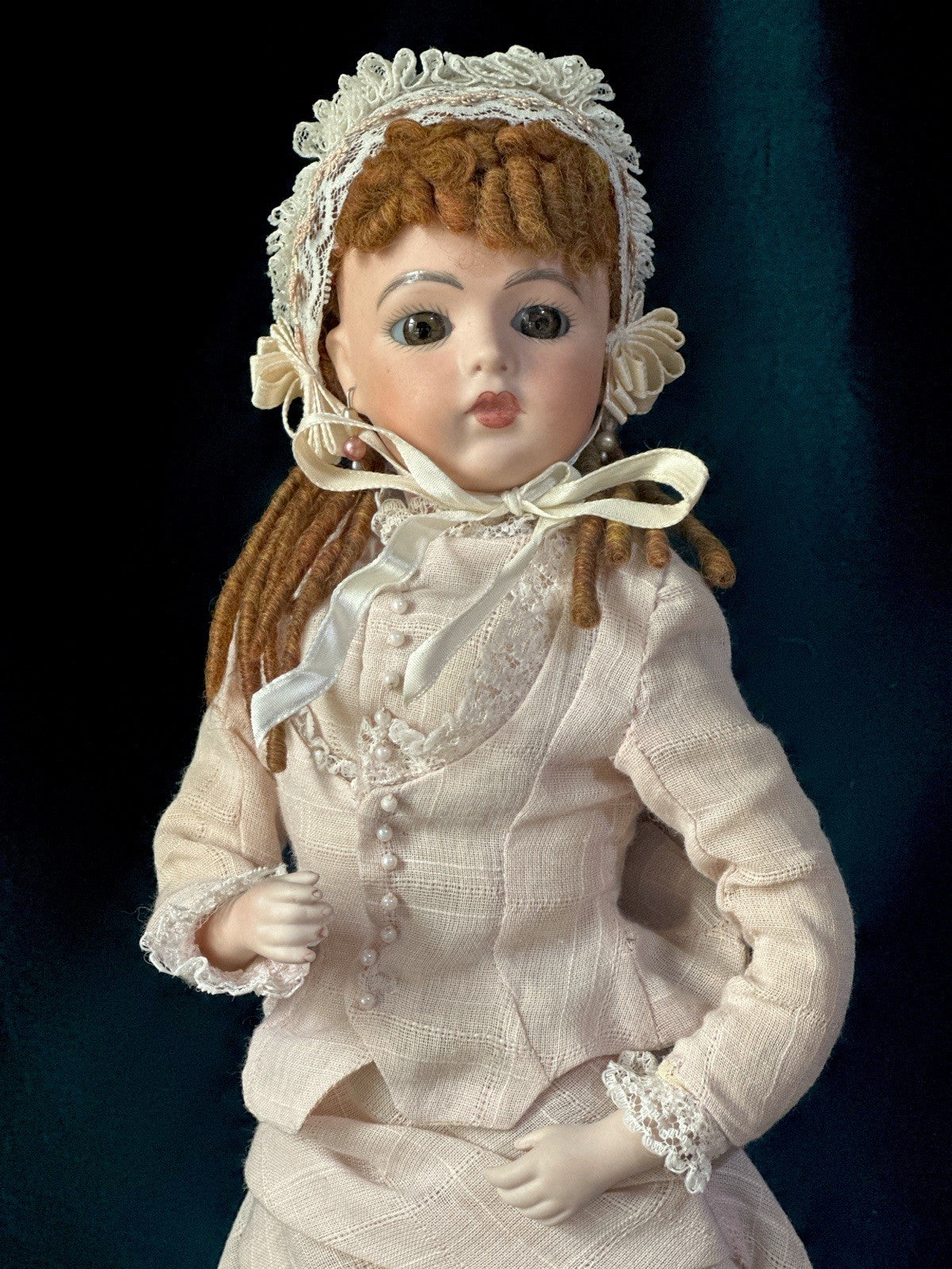 Vintage Reproduction of Antique French Bru Jne 14” Doll By Pennydoll