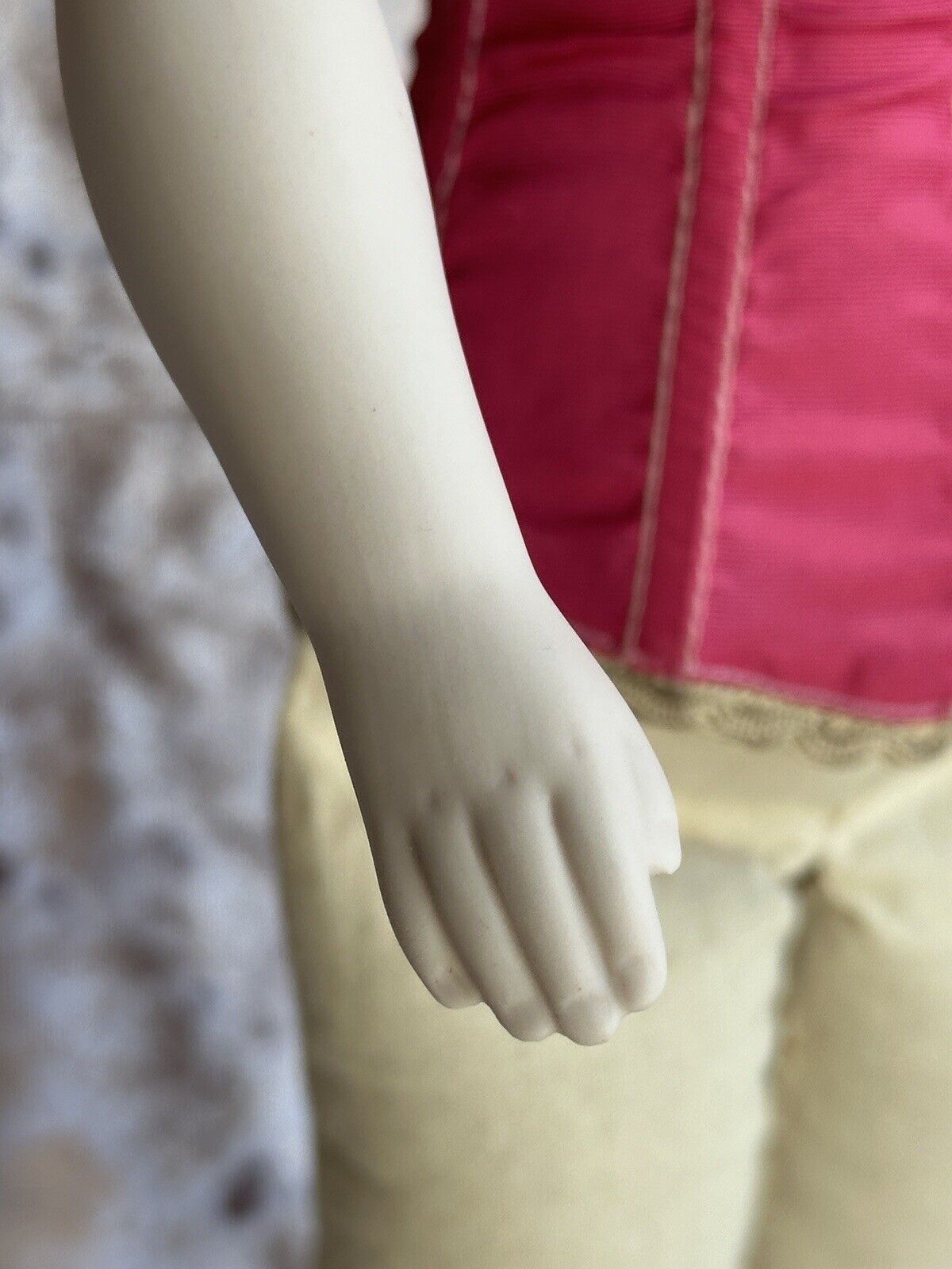 Vintage Emma Clear Queen Louise Blue Scarf Parian Lady Bisque Doll Glass Eyes