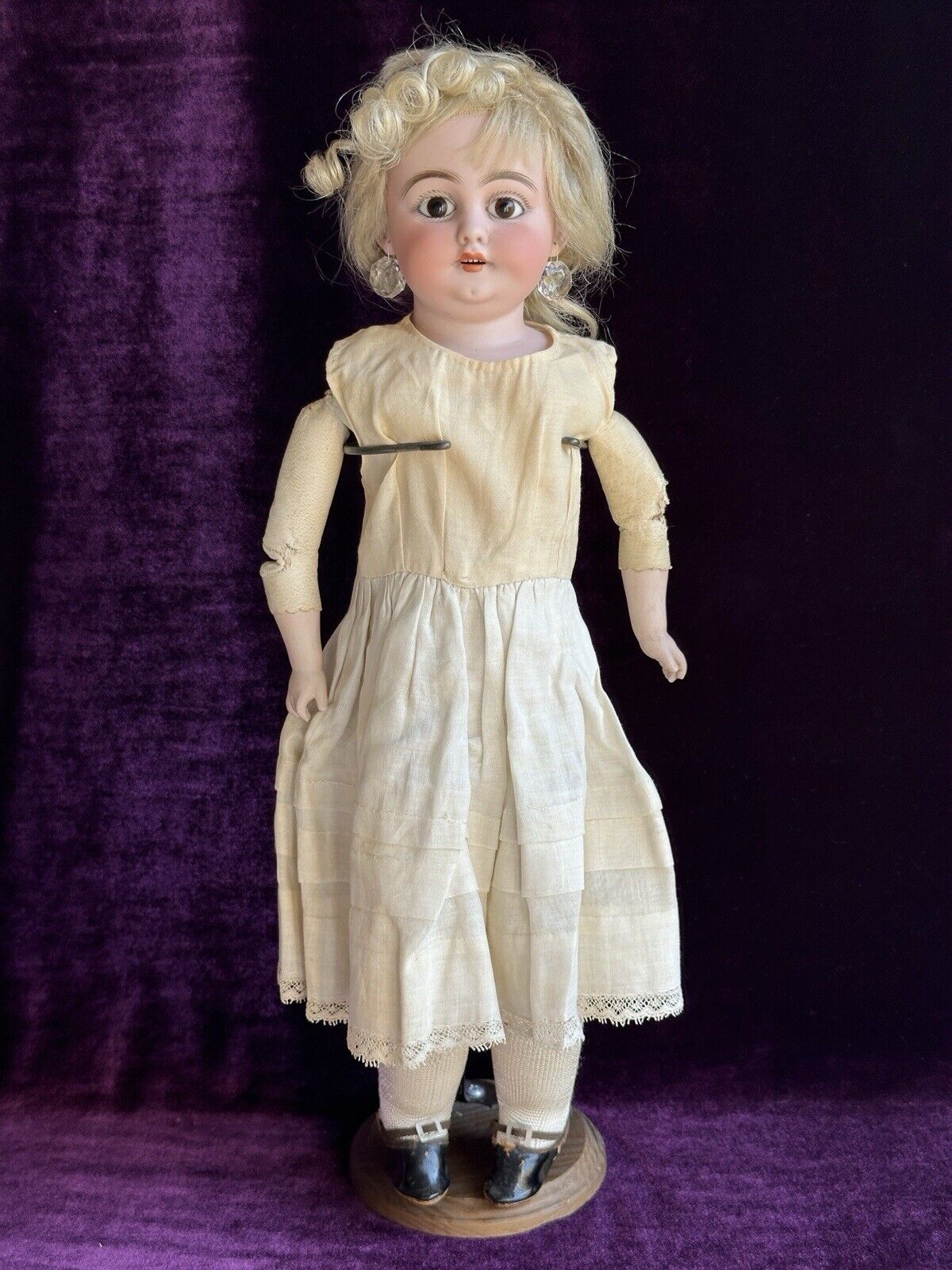 Antique German 17.5” Simon Halbig 1040 Dep Bisque Shoulder Head Doll
