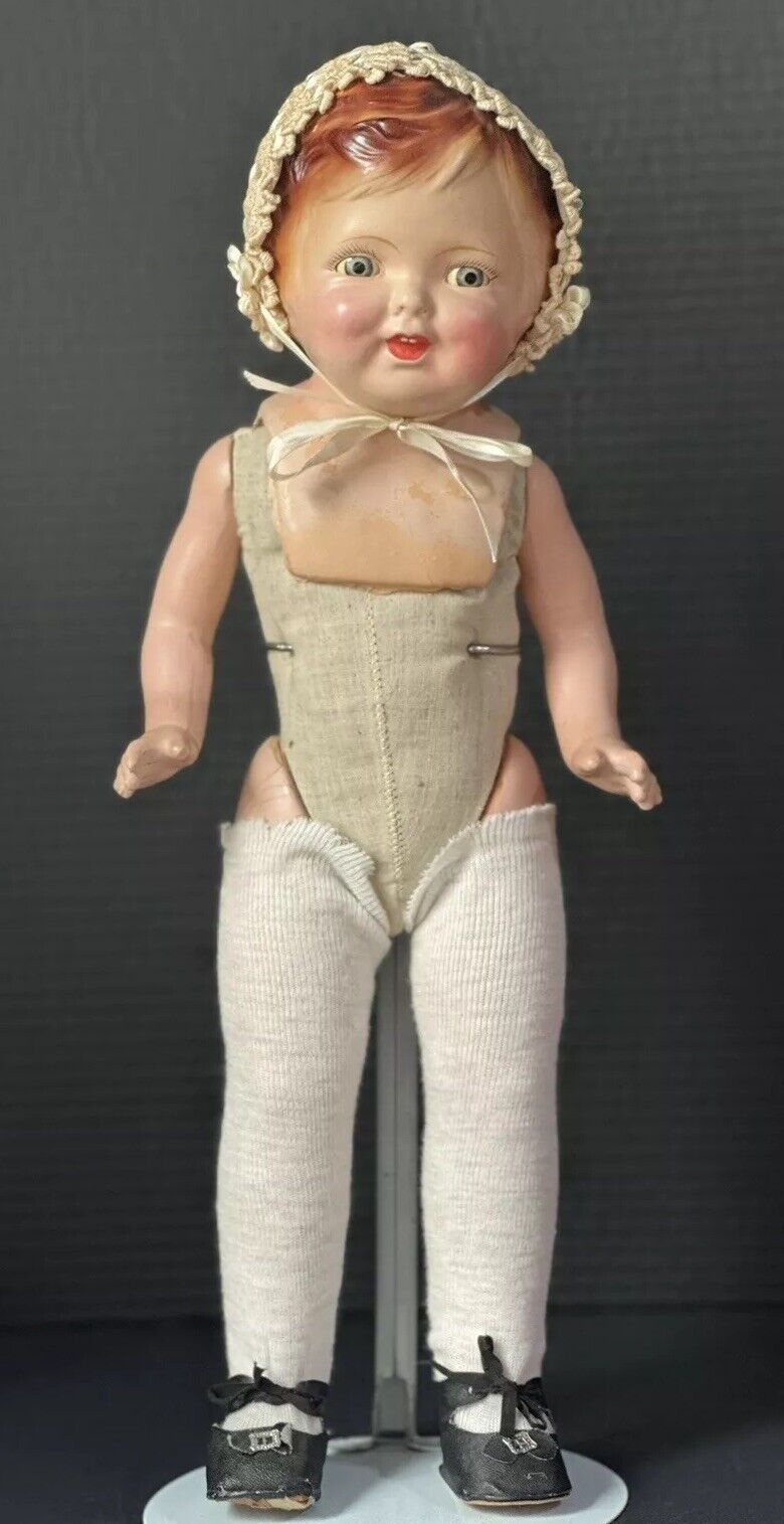 Vintage 1920’s “Kiddie Pal Dolly” by Regal Mfg Co Tin Sleep Eye 20” Doll