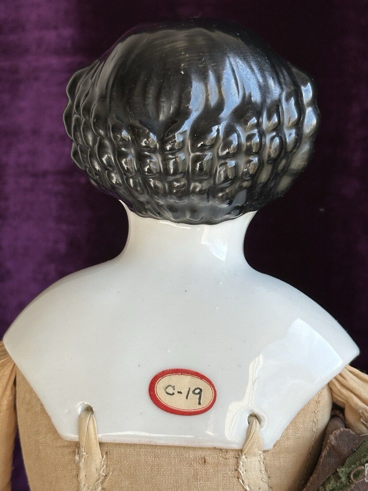 Antique German 20” Flat Top Highbrow China Shoulder Head Doll