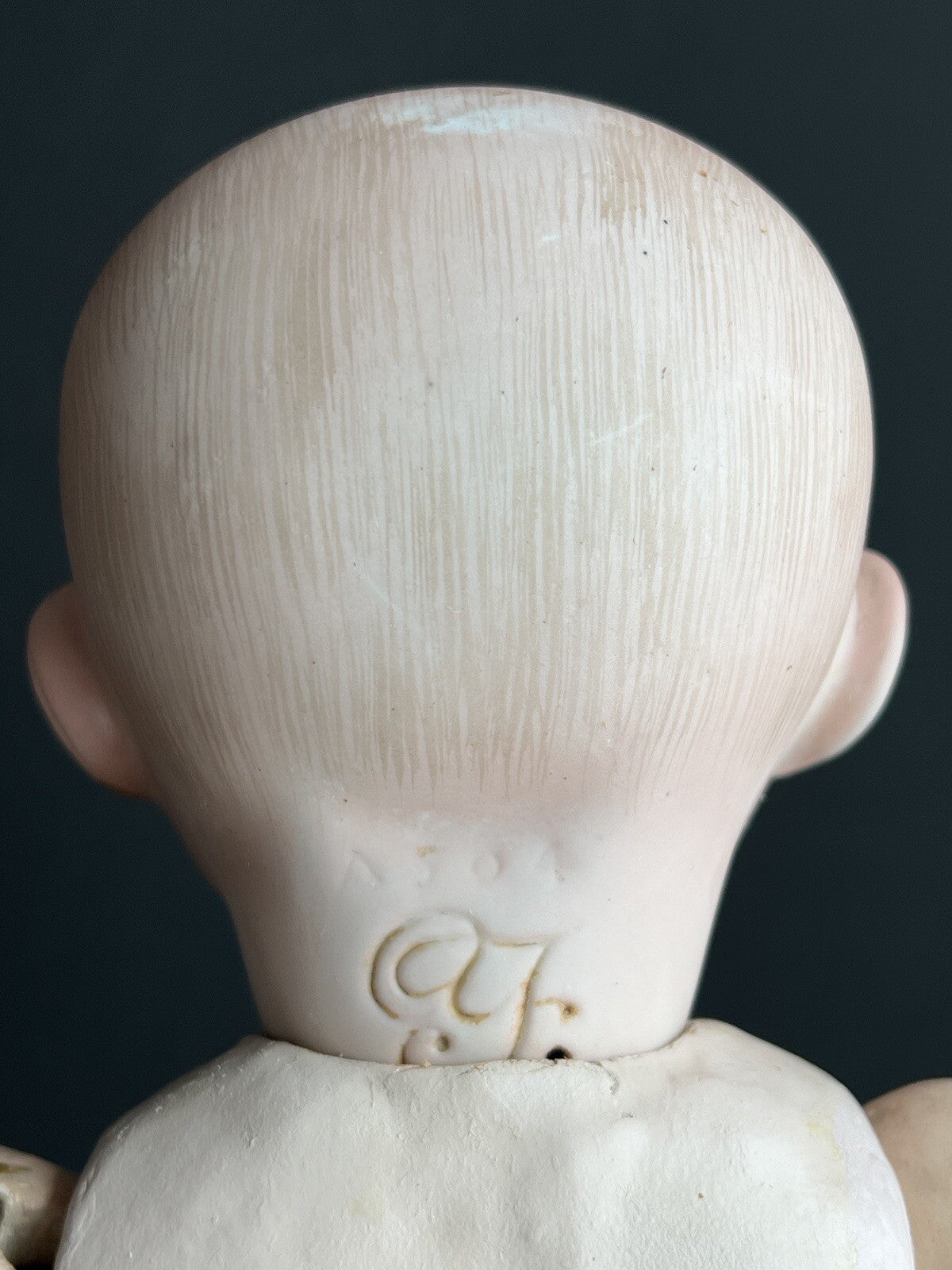 Antique Japanese 14” Yamato Nippon Bisque Solid Dome Head Baby Doll