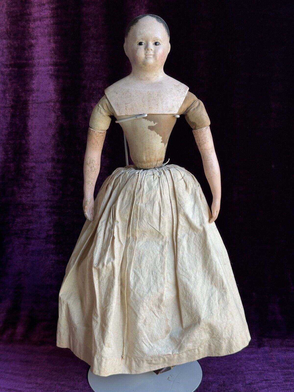 Antique French 21” Andréas Voit Papier Mache Glass Eyes Fashion Doll