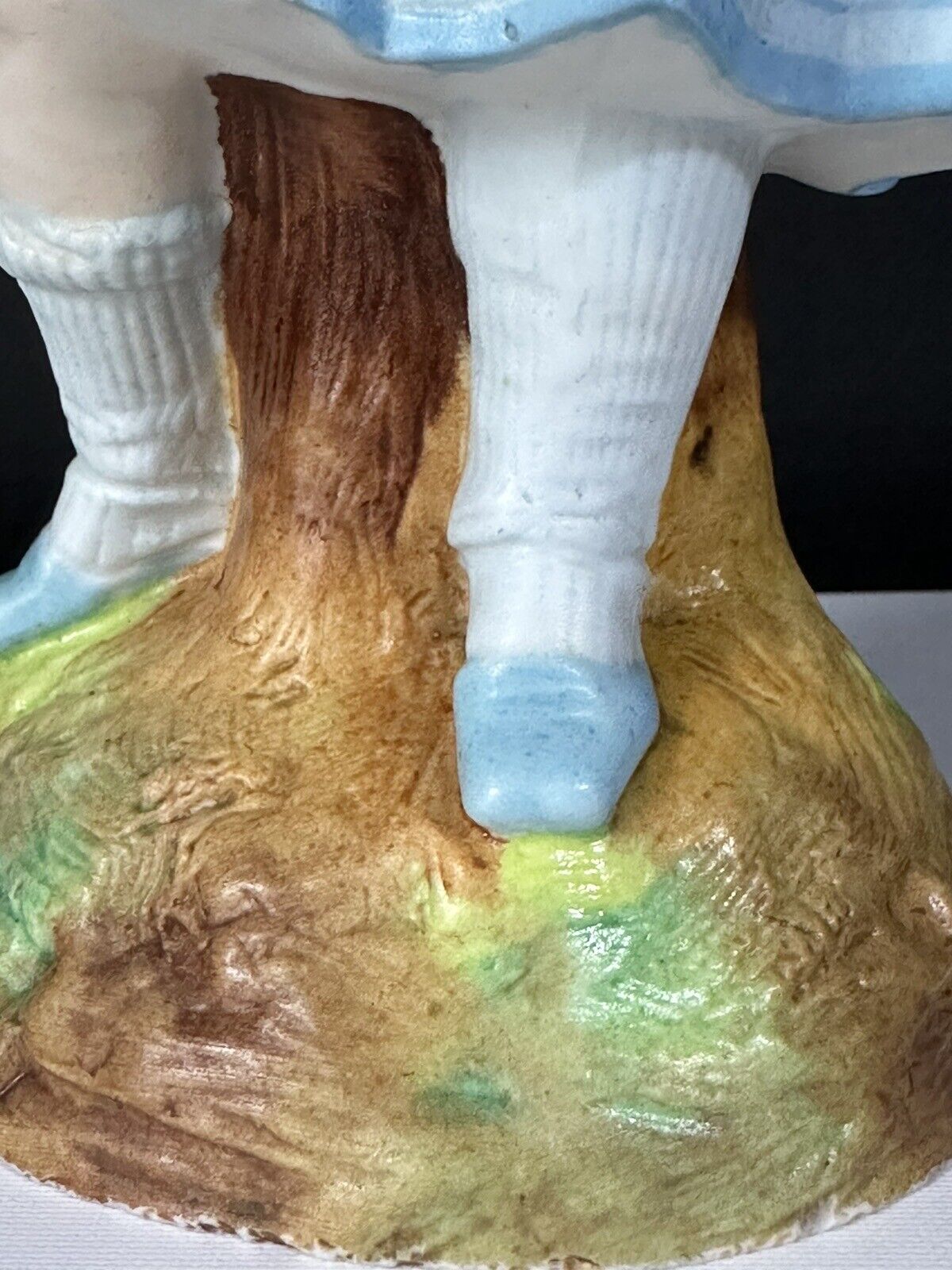 Antique Bisque Large 12” Figurine Girl Holding Cat Marked R In Blue Diamond