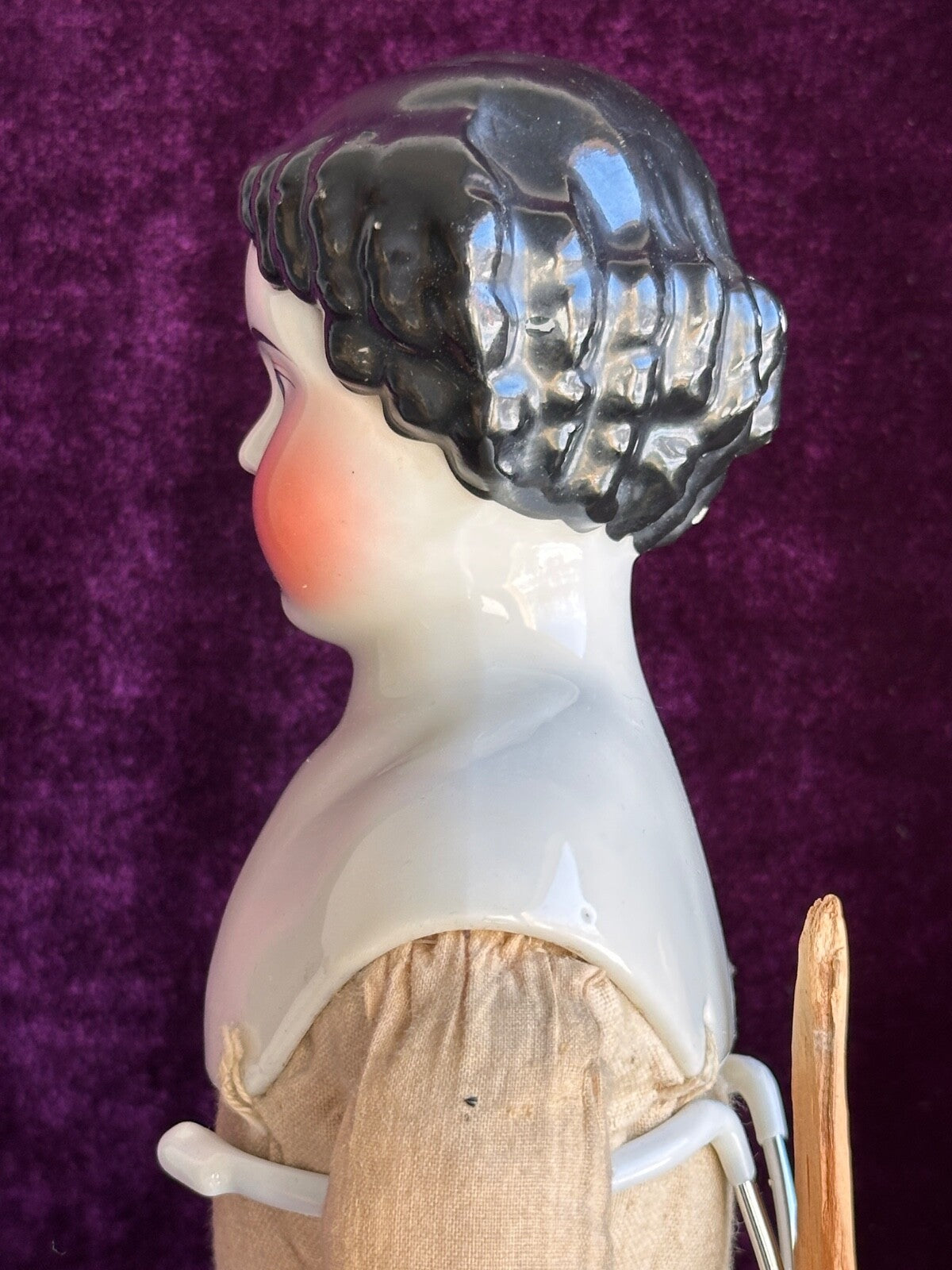 Antique German 21” Flat Top Highbrow China Shoulder Head Doll