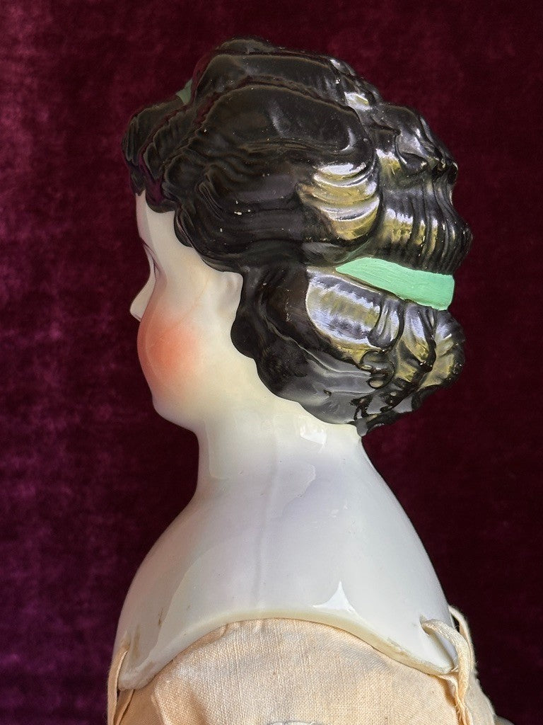 Large Antique German 26” Dolly Madison China Shoulder Head Doll