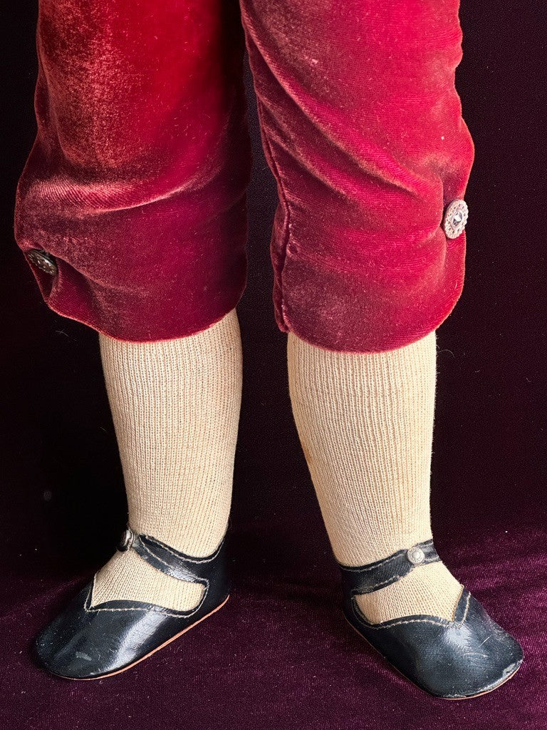 Antique German 25" Franz Schmidt 1295 Bisque Head Boy Doll