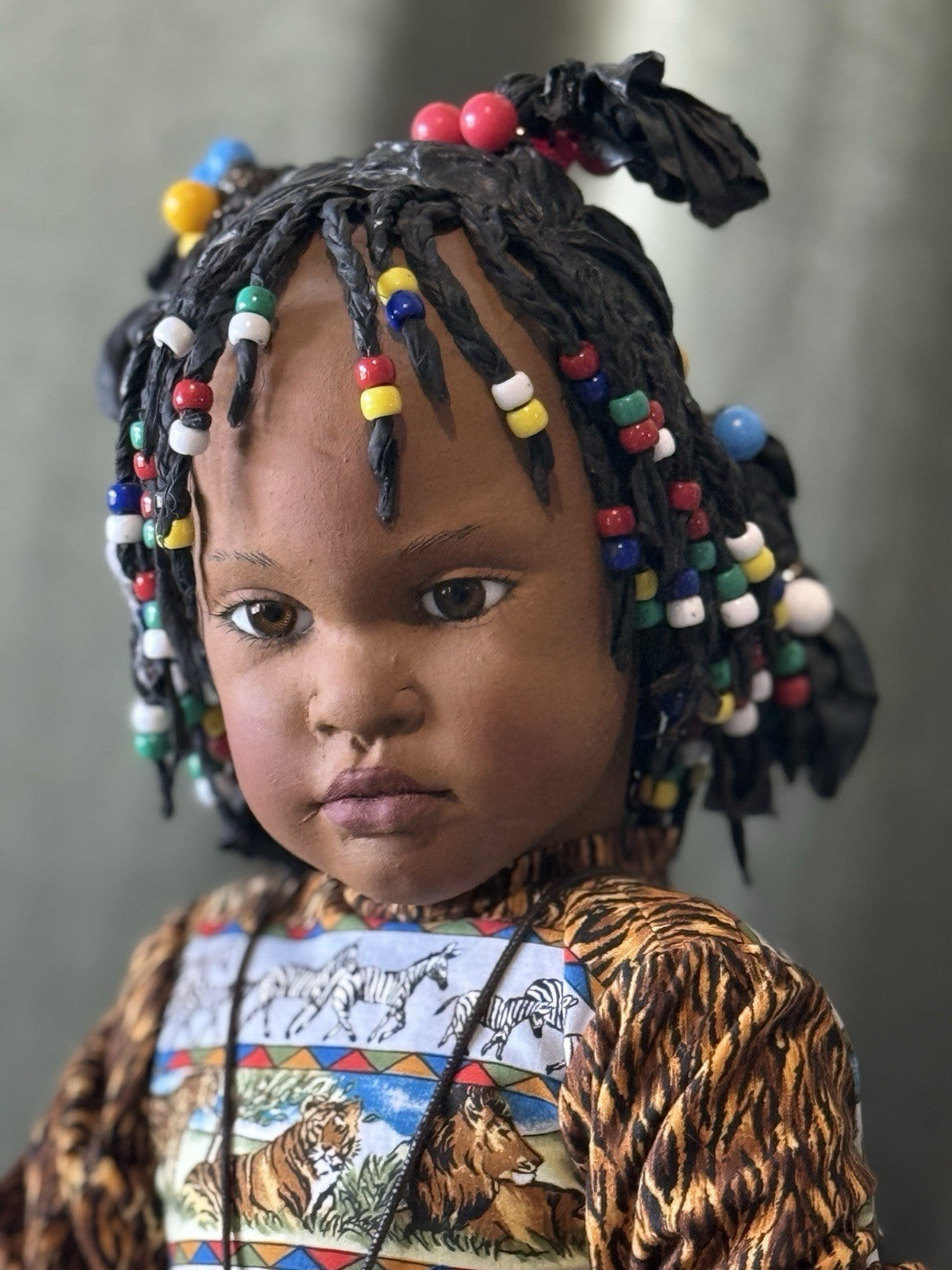 OOAK (?) Handmade Cloth And Papier-mâché Like AA 28” Doll