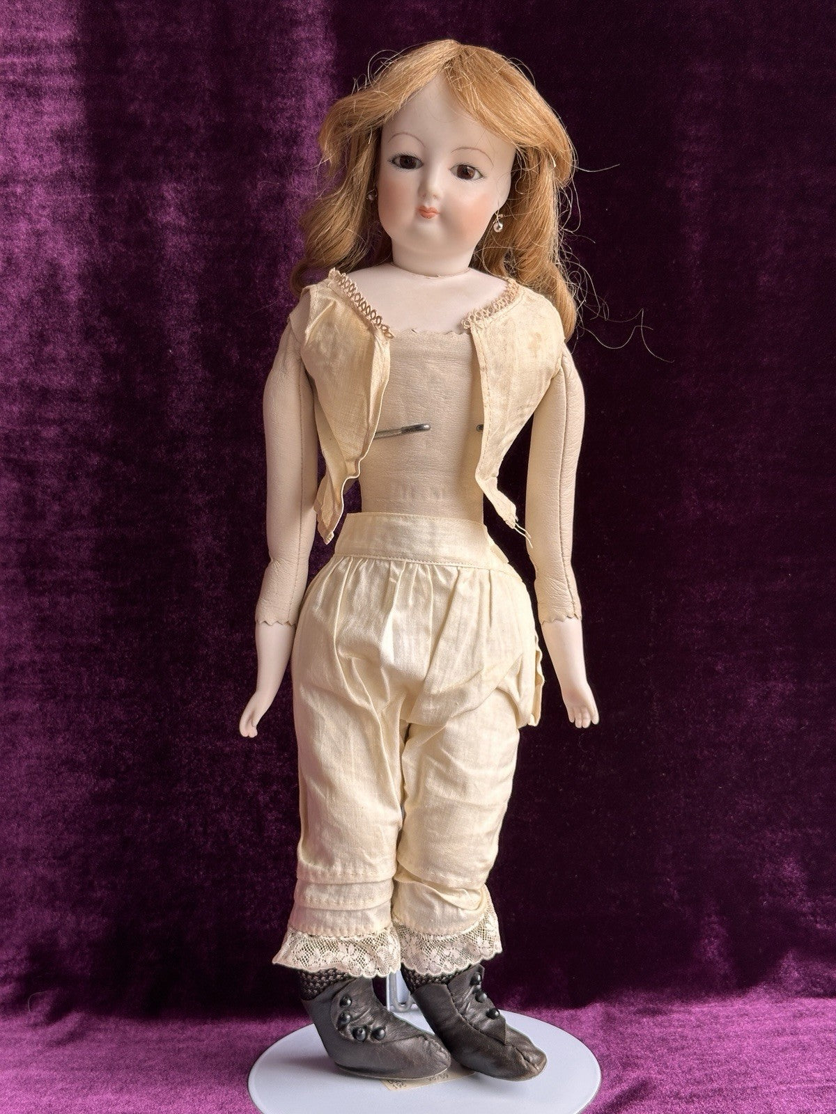 Porcelain 16” Reproduction of Antique French Gaultier Fashion Doll By Clara Wade