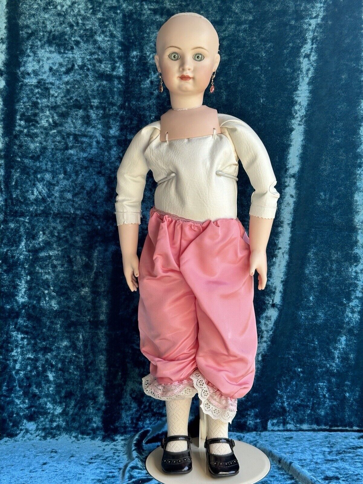 Large 27” Porcelain Head Reproduction of Antique French Jumeau (?) Doll