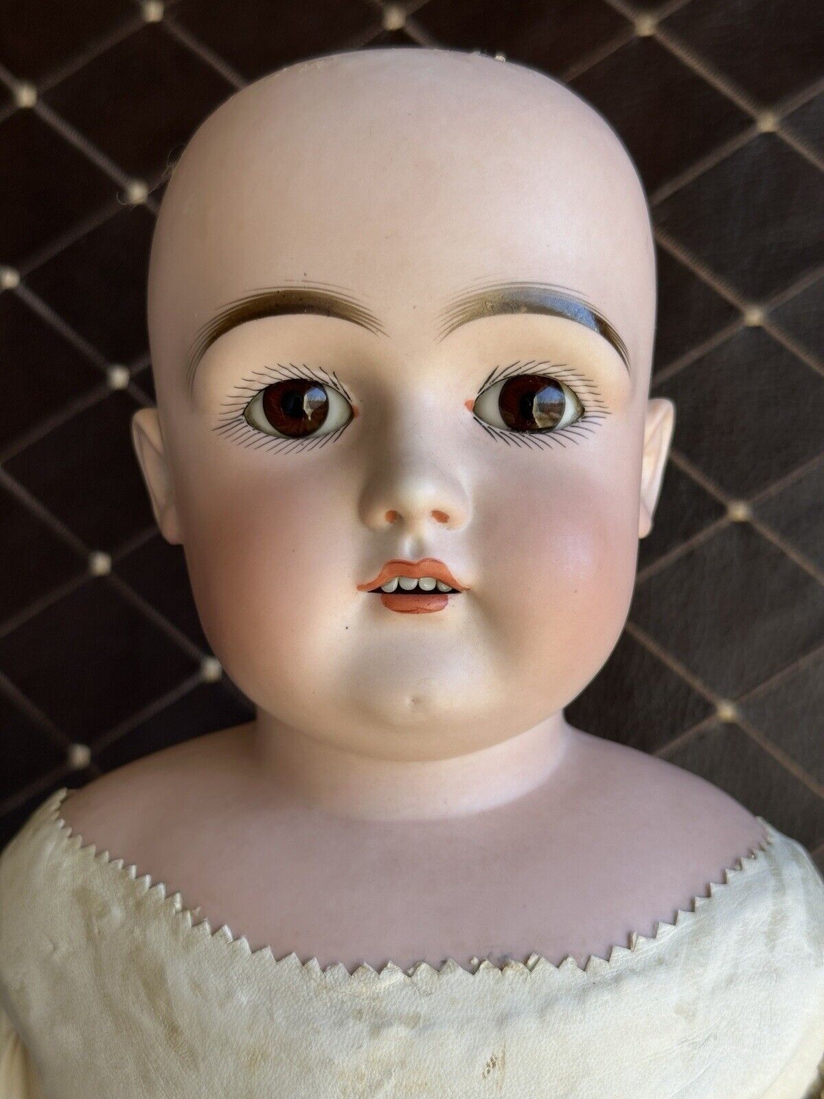 Large Antique German 27” Kestner Turned Bisque Shoulder Head Doll