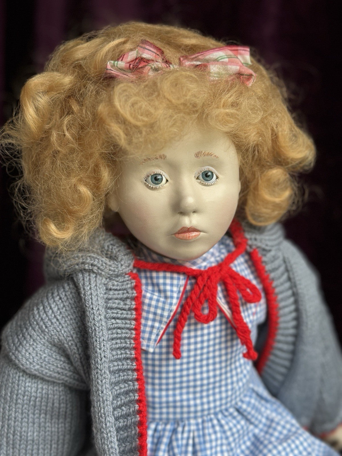Very Rare OOAK 21” French Artist Malou Ancelin Leather Handmade Signed Doll