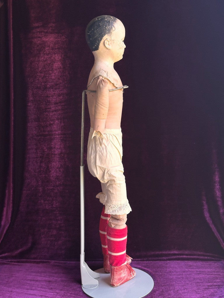 Large Antique French Andreas Voit Pauline 28" Papier Mache Doll
